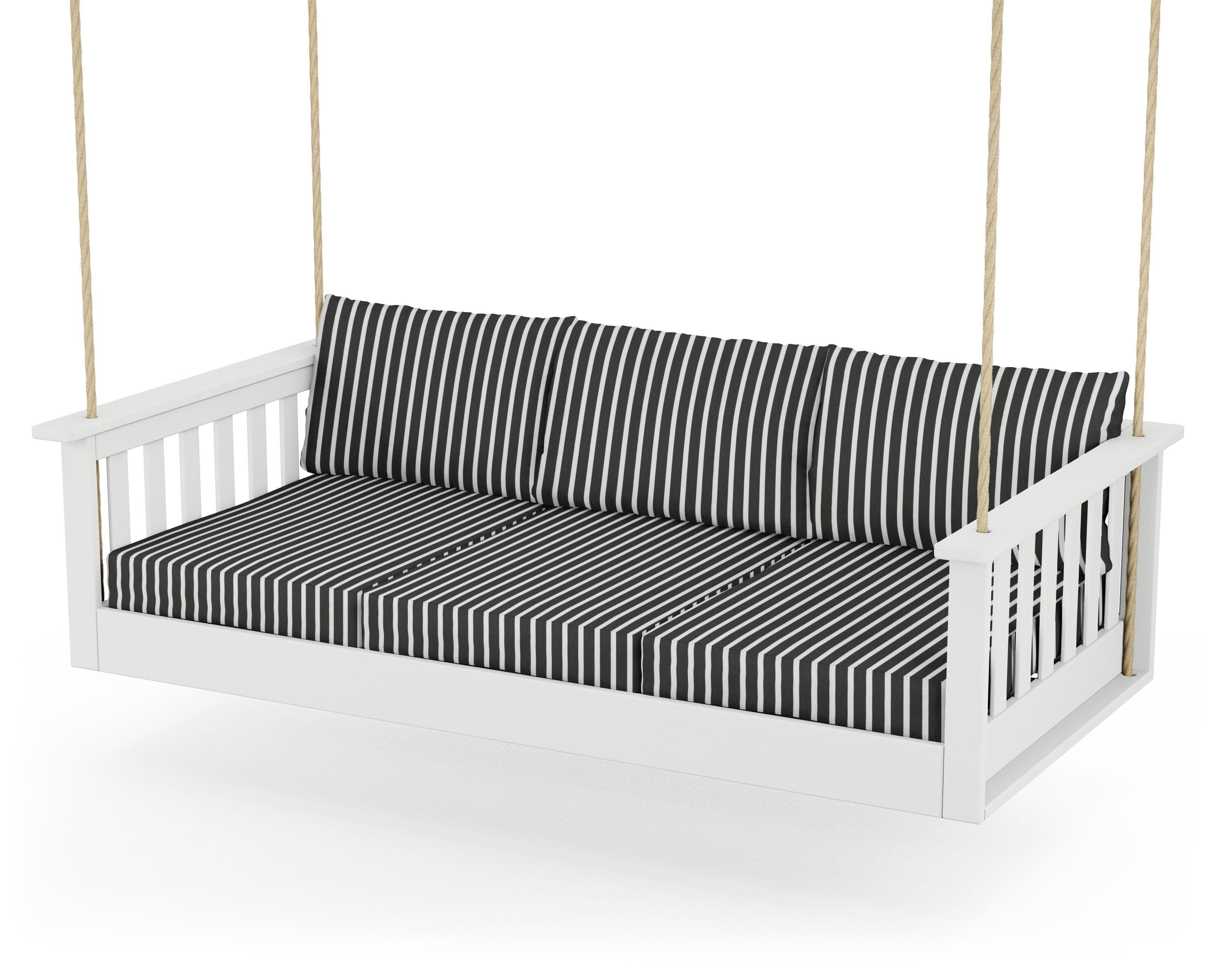Vineyard Daybed Swing in White / Shore Classic