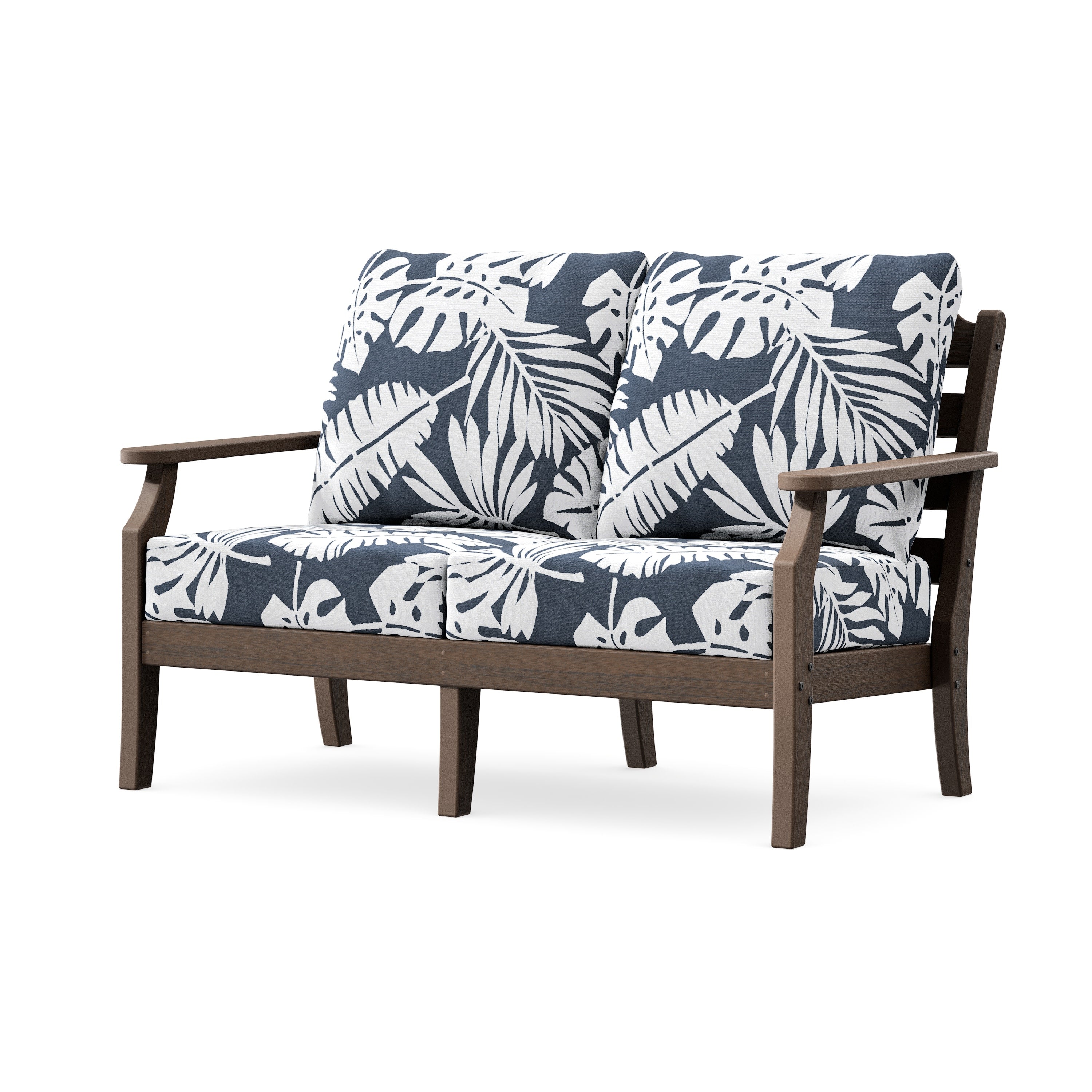 Savannah Deep Seating Loveseat in Kona / Leaf Marine Indigo