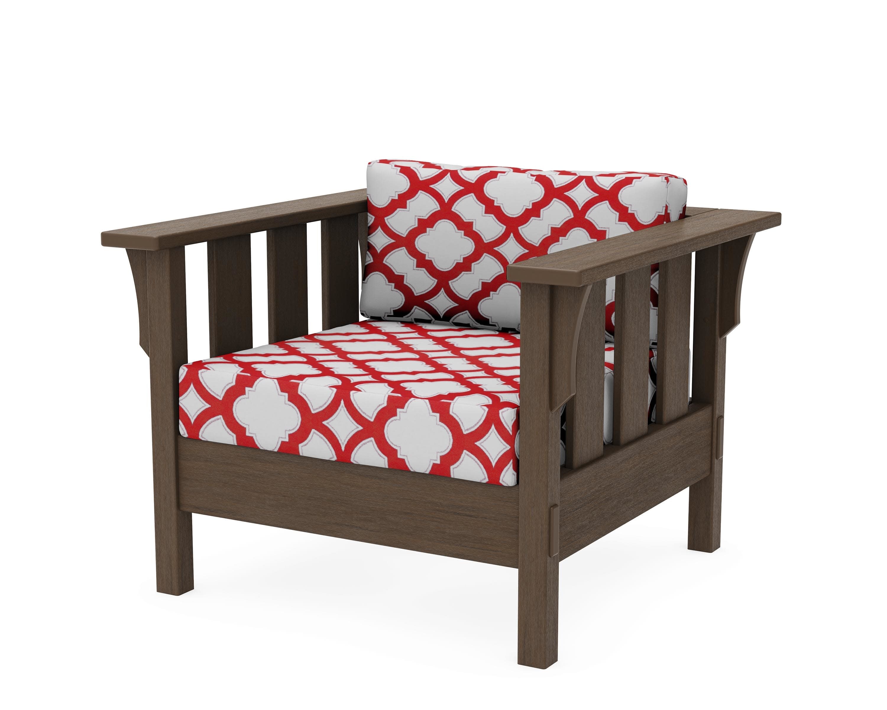 Acadia Deep Seating Chair in Kona / Trellis Crimson