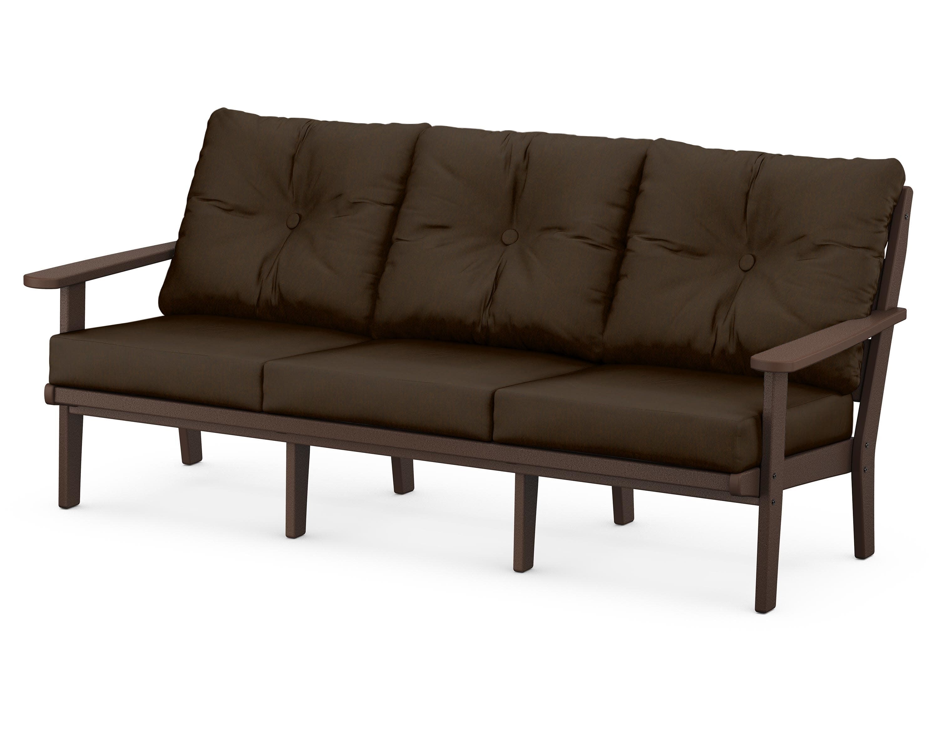 Lakeside Deep Seating Sofa in Mahogany / Canvas Java