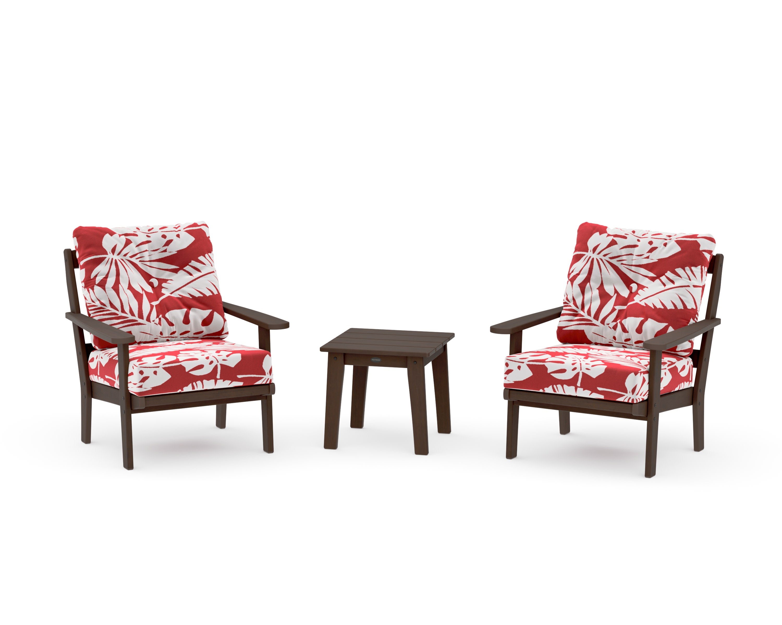 Mission 3-Piece Deep Seating Set in Kona / Leaf Crimson