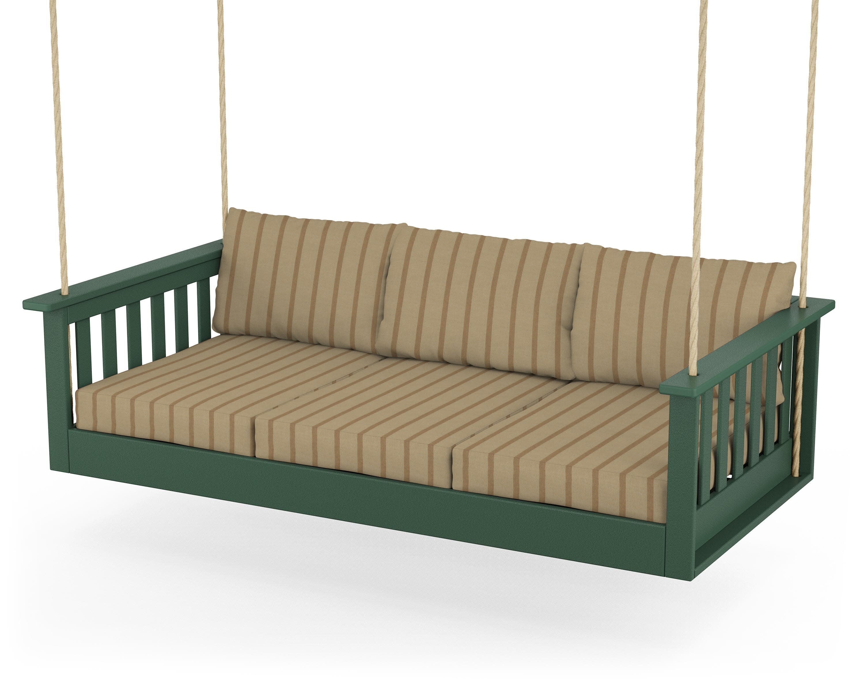 Vineyard Daybed Swing in Green / Unwind Driftwood