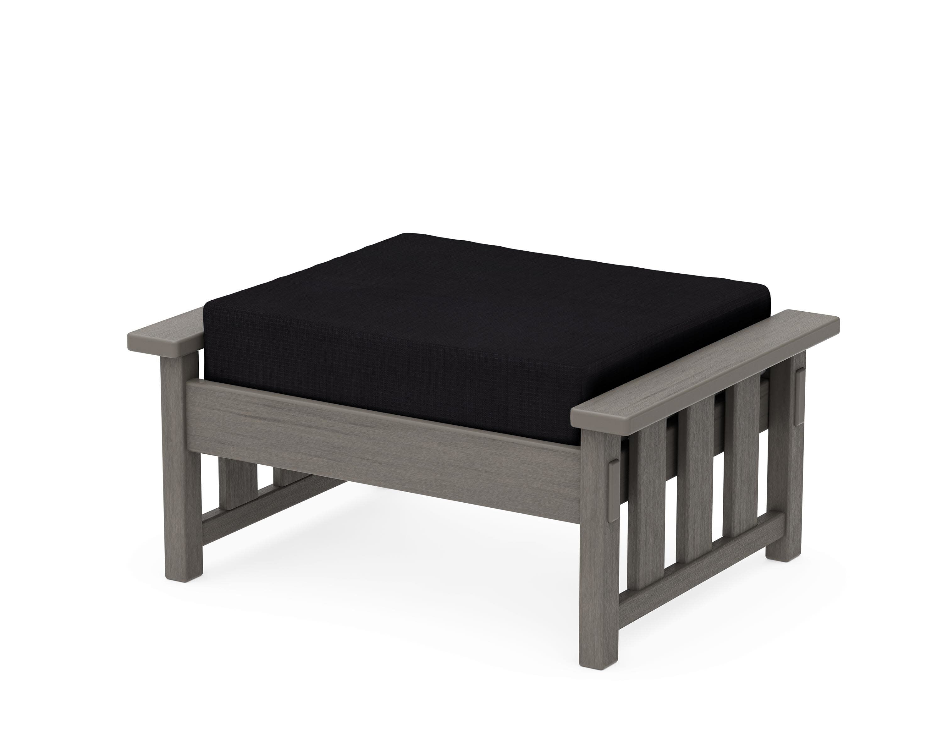 Acadia Deep Seating Ottoman in Driftwood / Midnight Linen