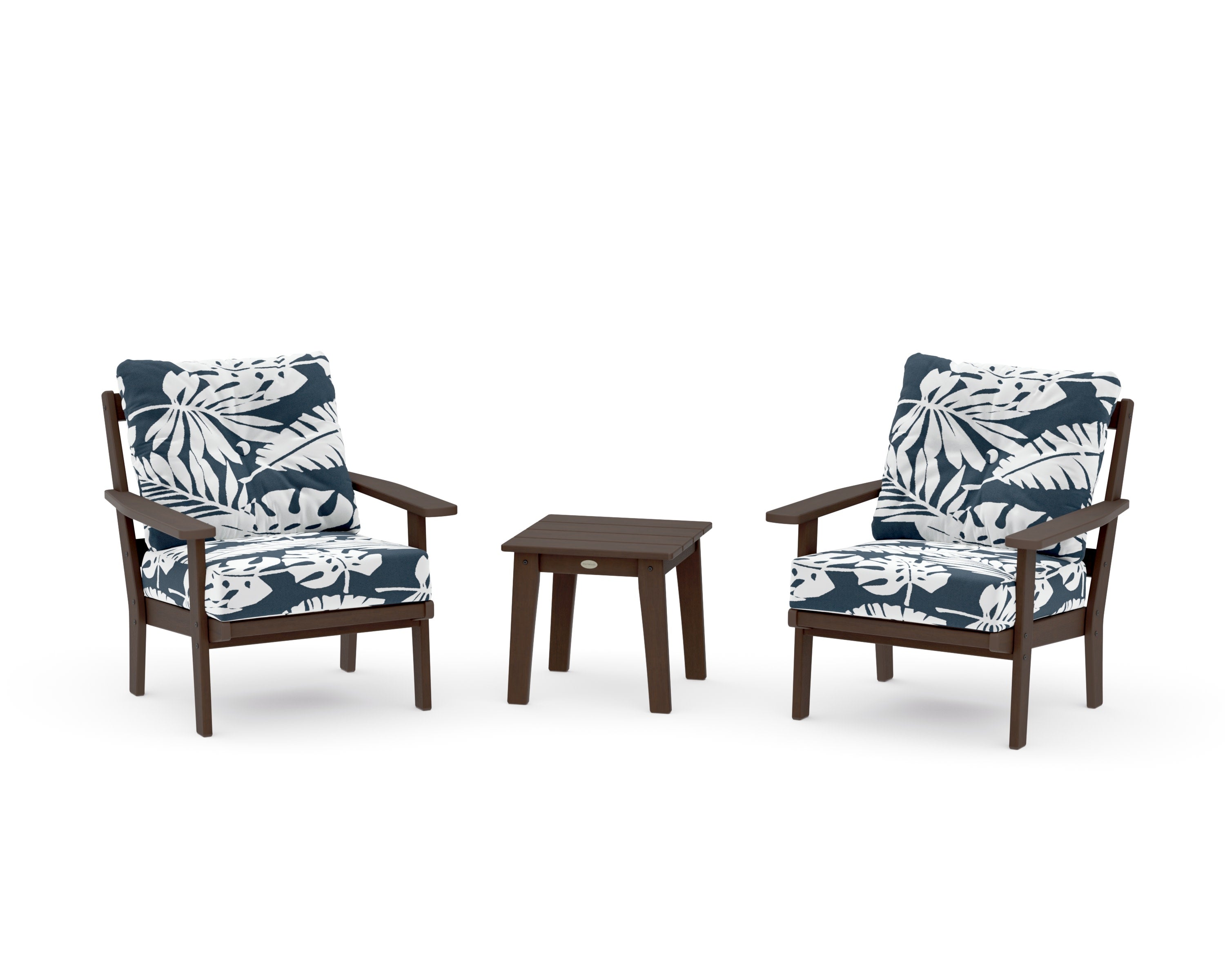 Prairie 3-Piece Deep Seating Set in Kona / Leaf Marine Indigo