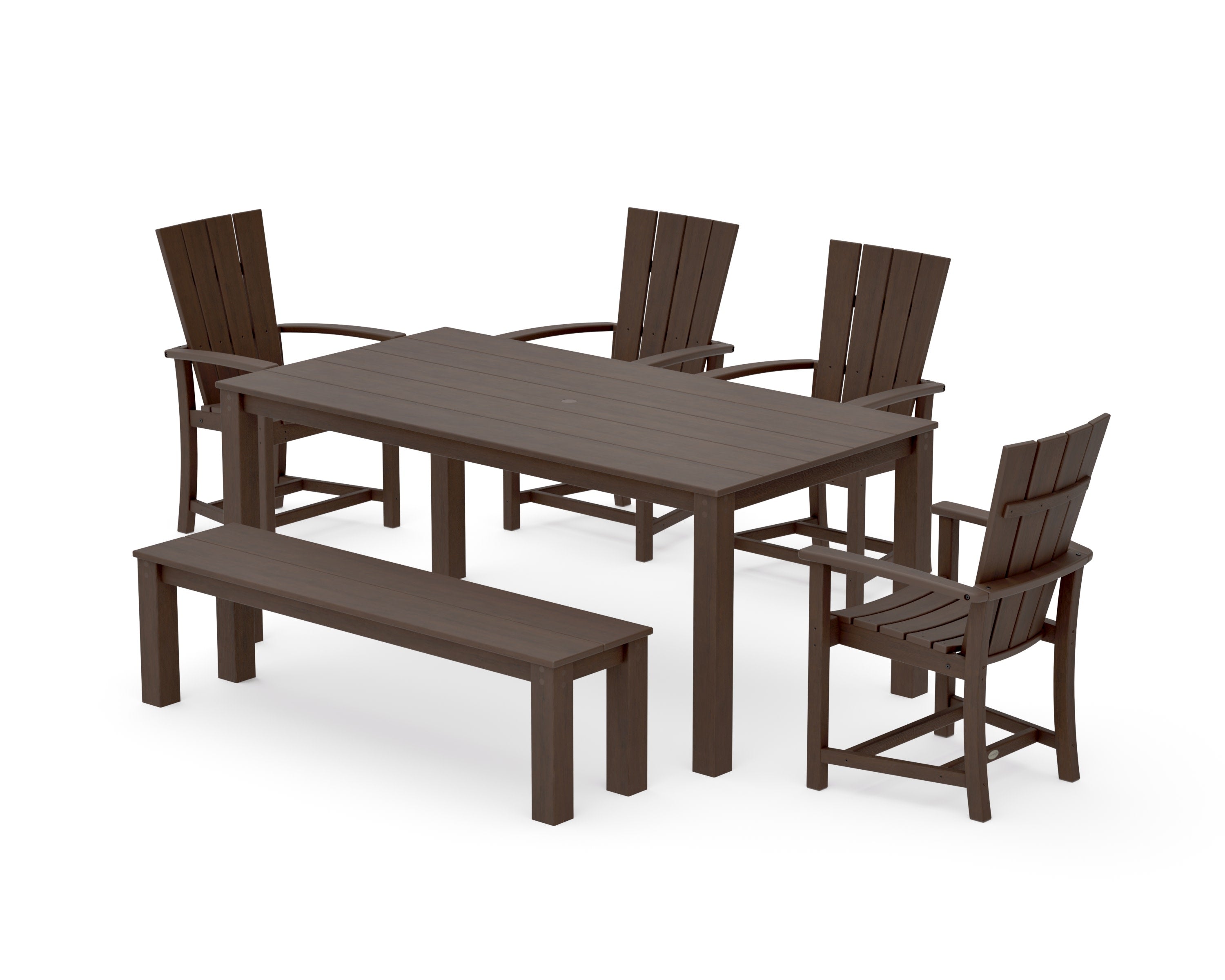 Quattro 6-Piece Parsons Dining Set with Bench in Kona