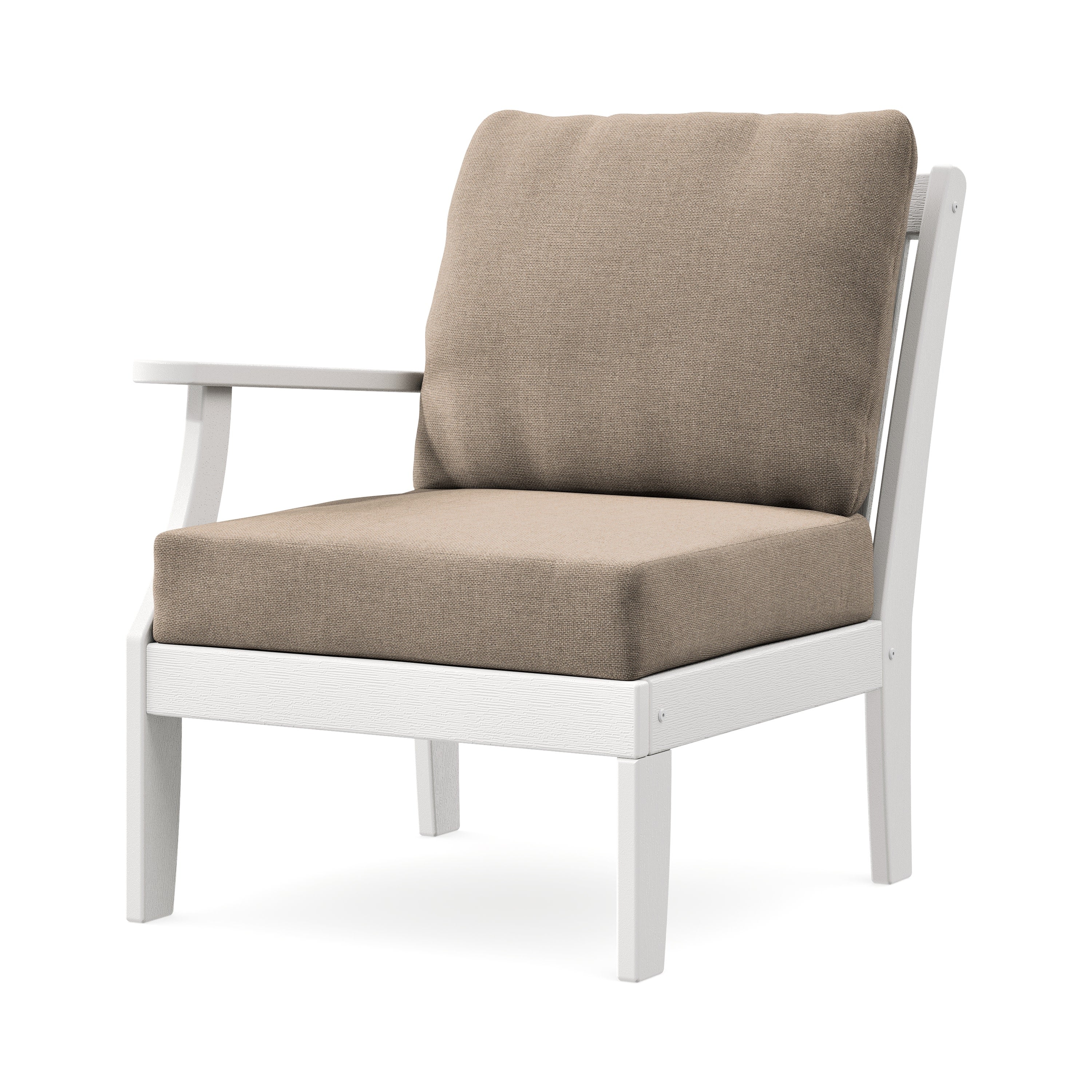 Braxton Modular Left Arm Chair in Vintage White / Spiced Burlap