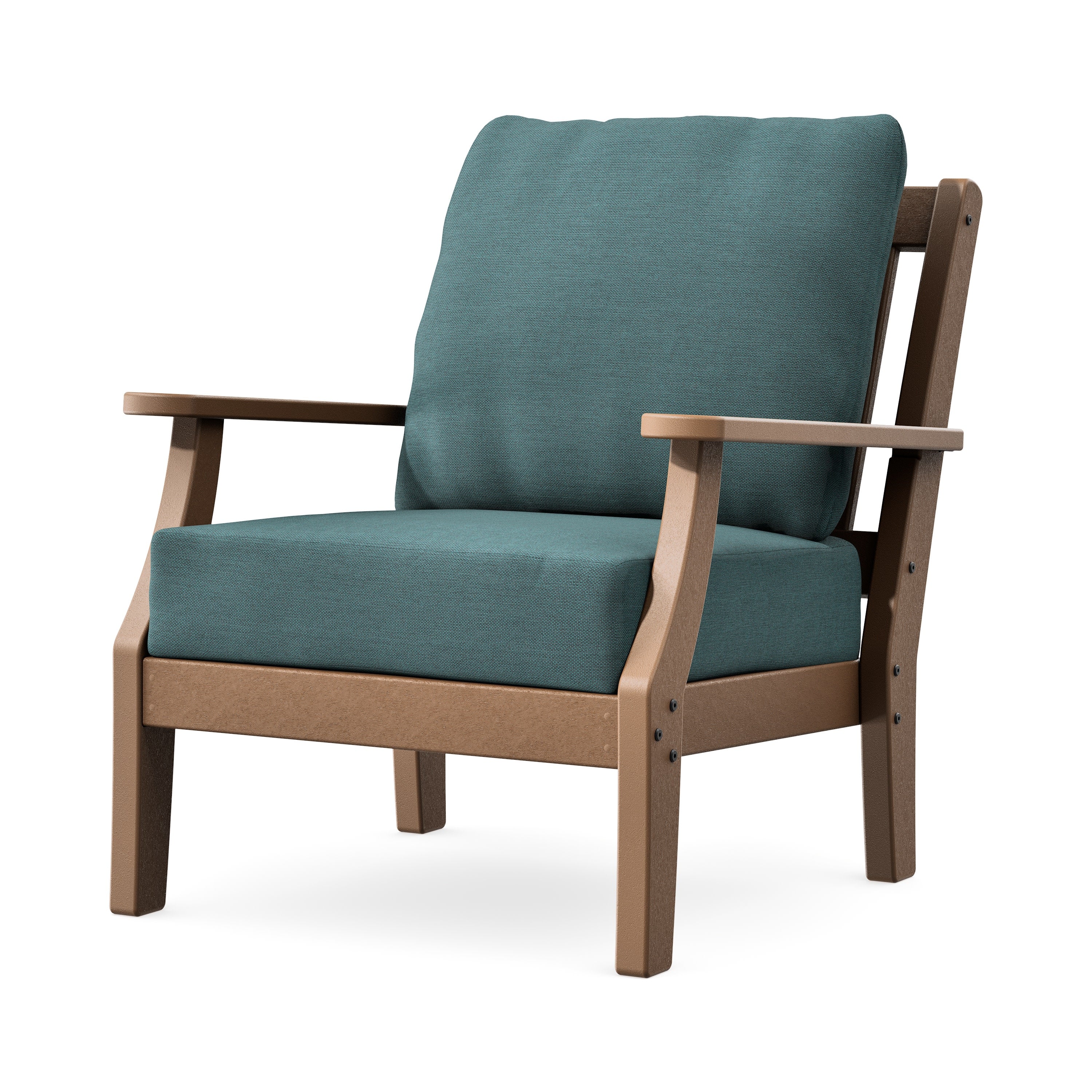 Chinoiserie Deep Seating Chair in Teak / Ocean Teal