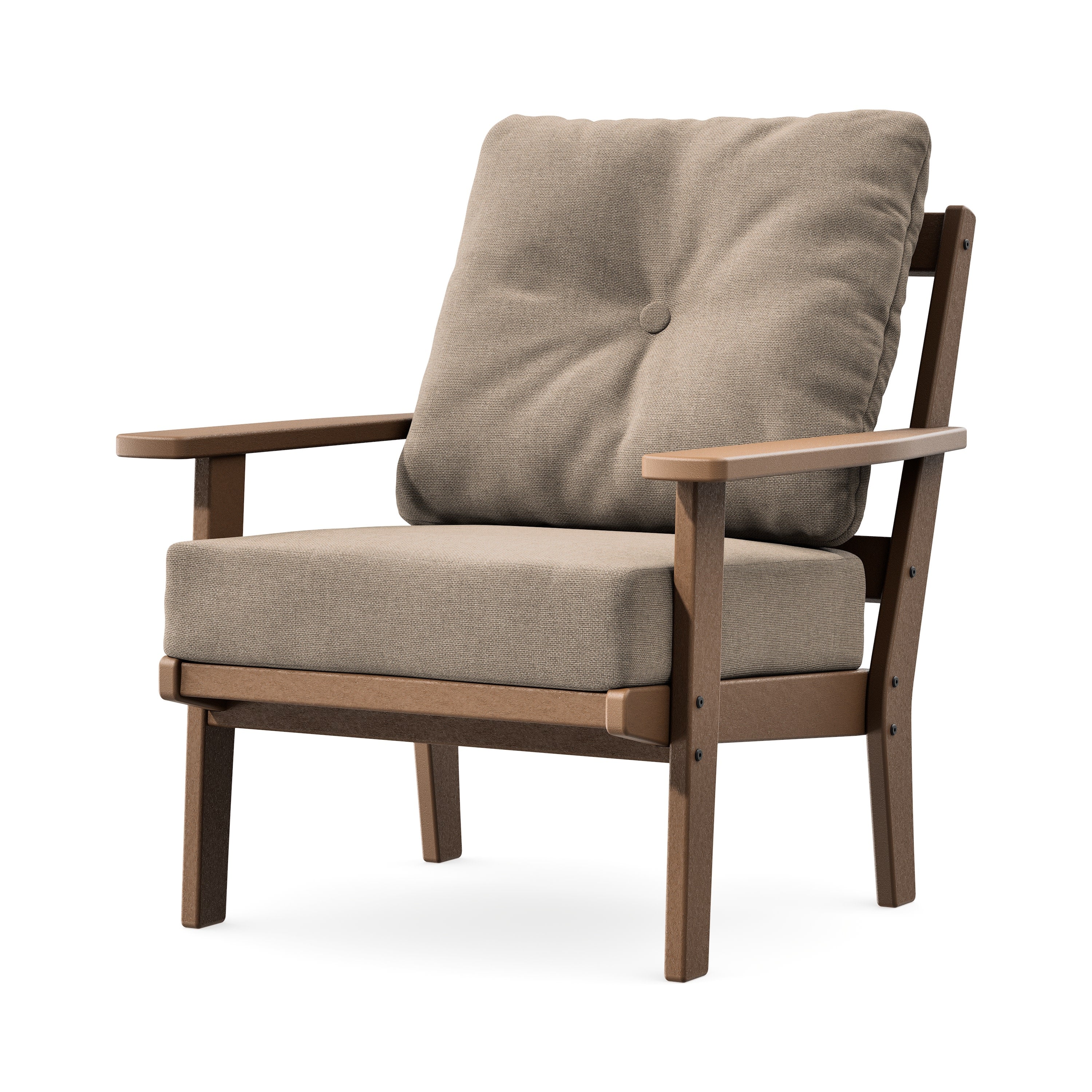 Prairie Deep Seating Chair in Teak / Spiced Burlap