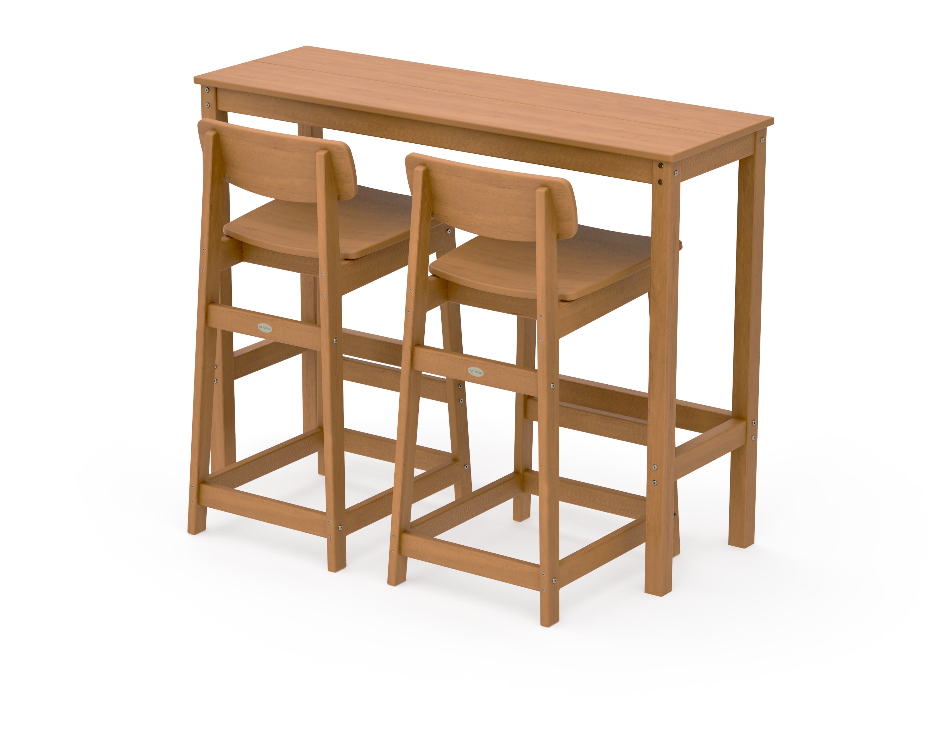 Modern Studio Urban Lowback Bar Chair 3-Piece Balcony Set in Natural