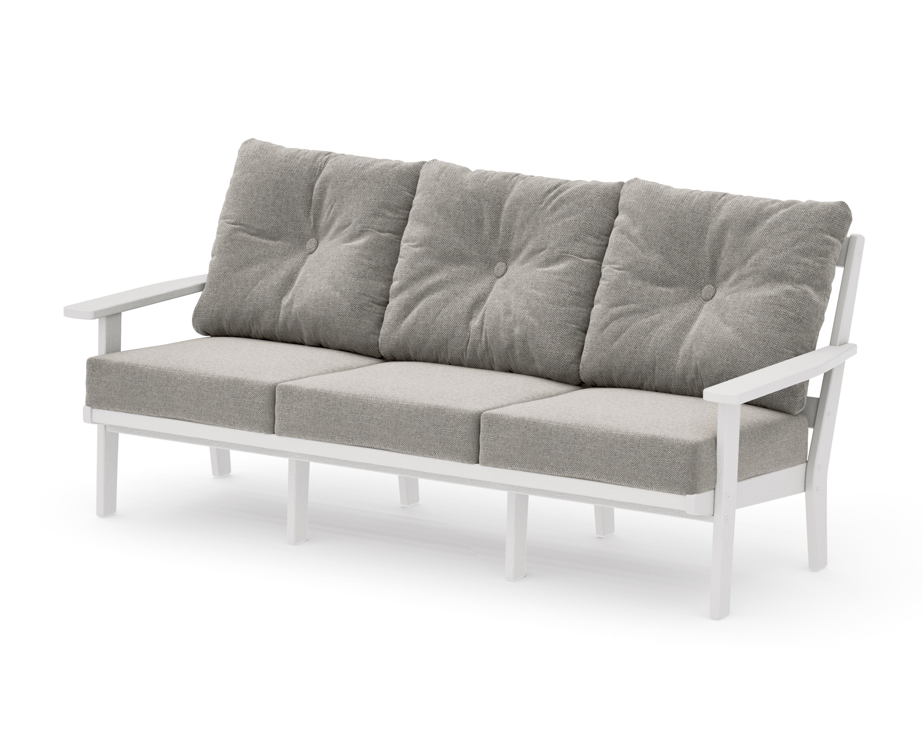 Oxford Deep Seating Sofa in Vintage White / Weathered Tweed