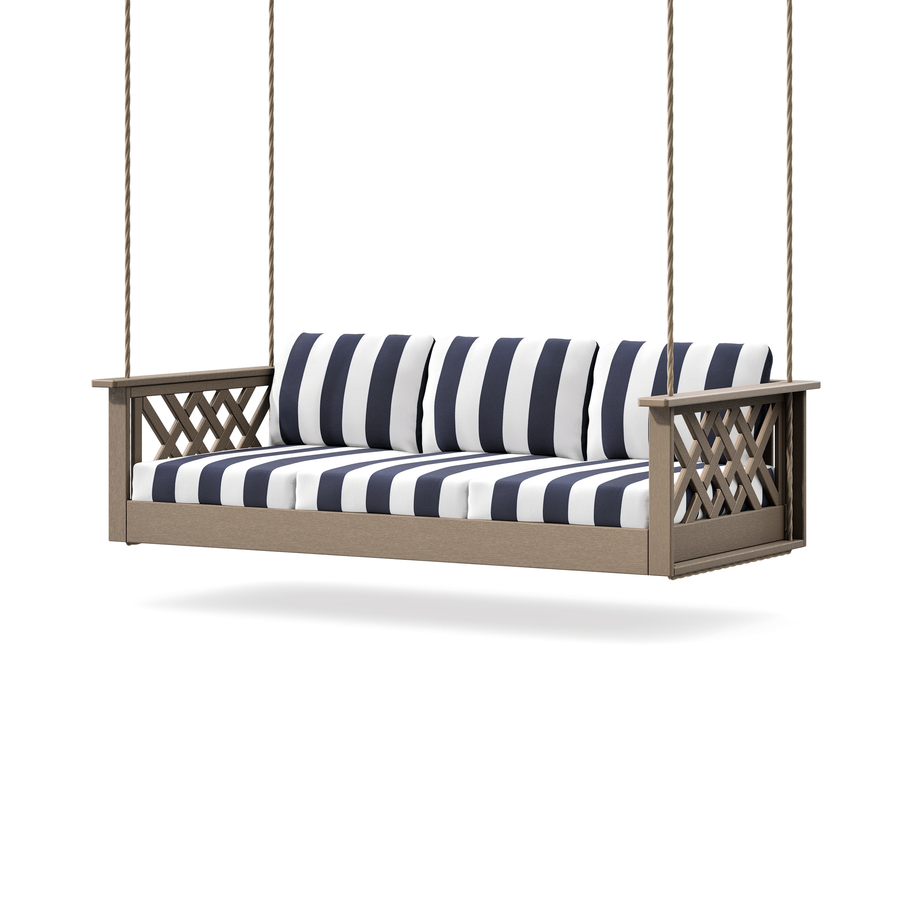 Wovendale Daybed Swing in Vintage Sahara / Cabana Stripe Navy