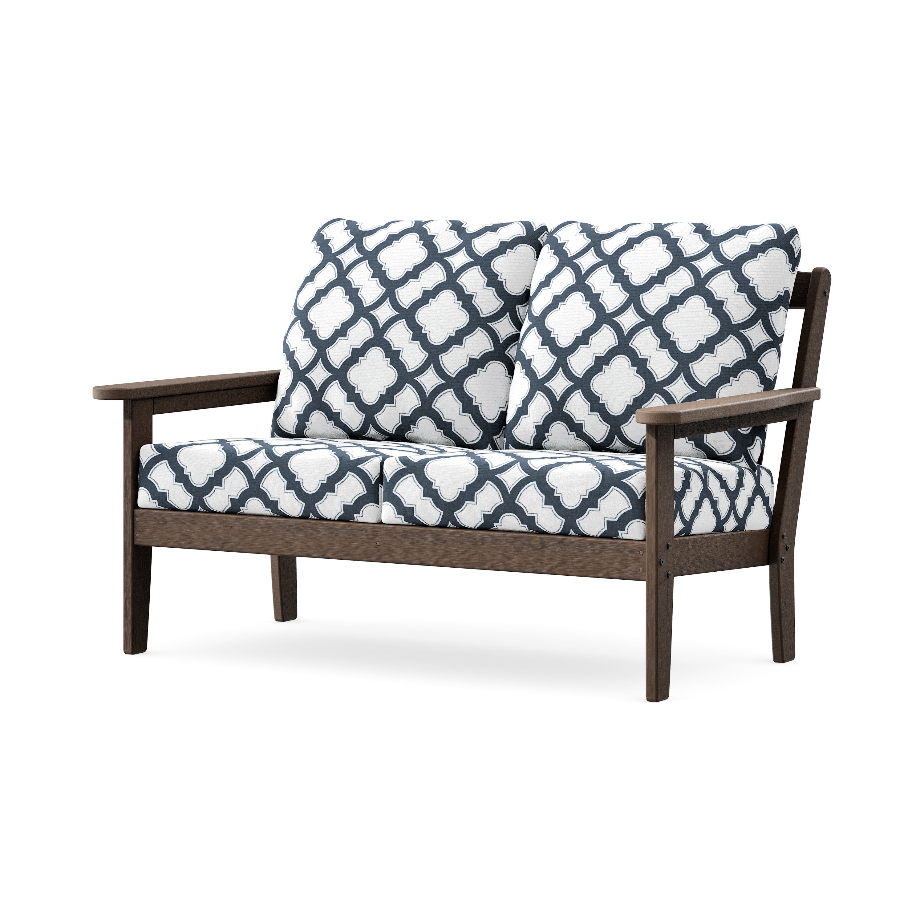 Cottage Deep Seating Loveseat in Kona / Trellis Marine Indigo