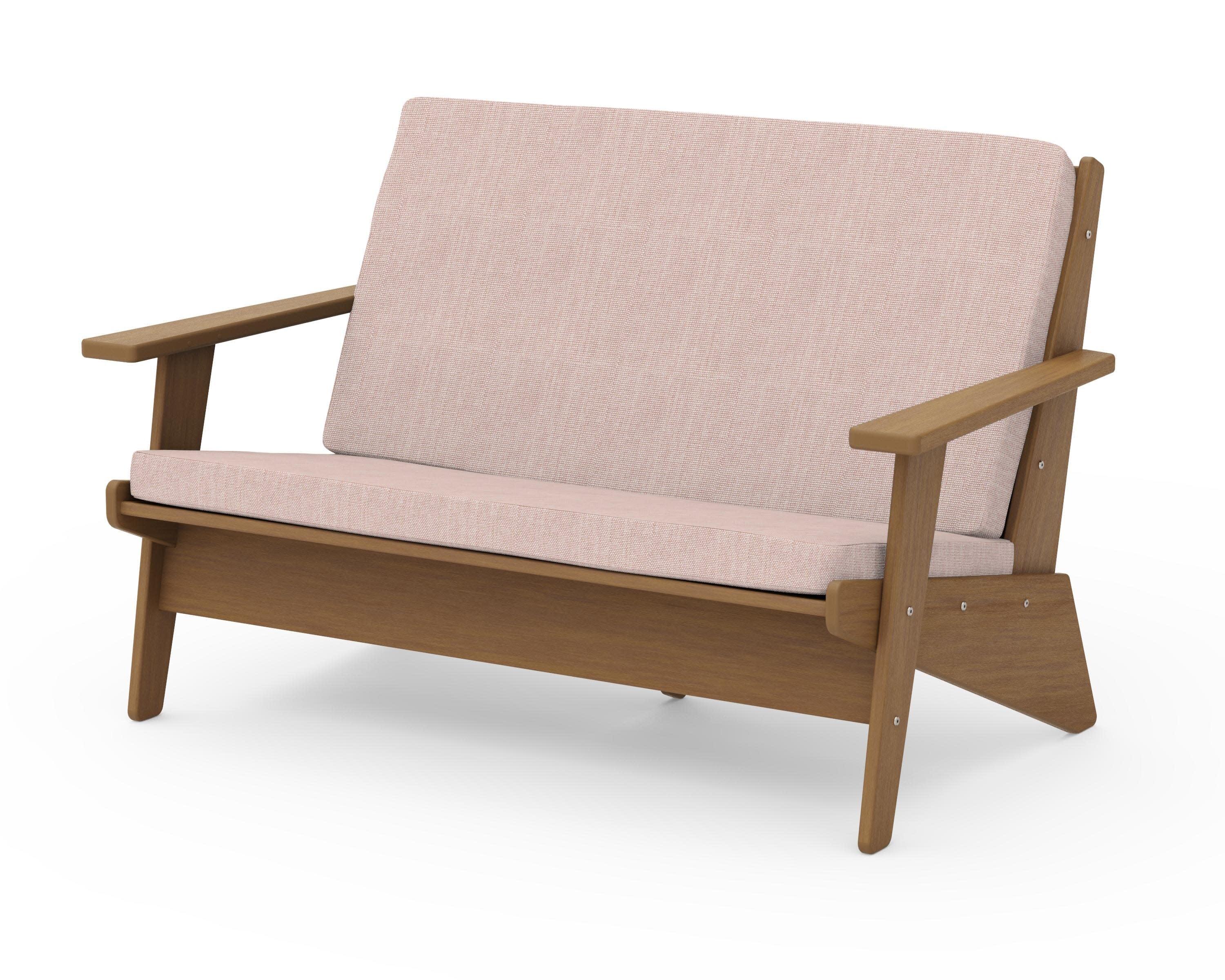 Riviera Modern Lounge Loveseat in Natural / Play Cameo