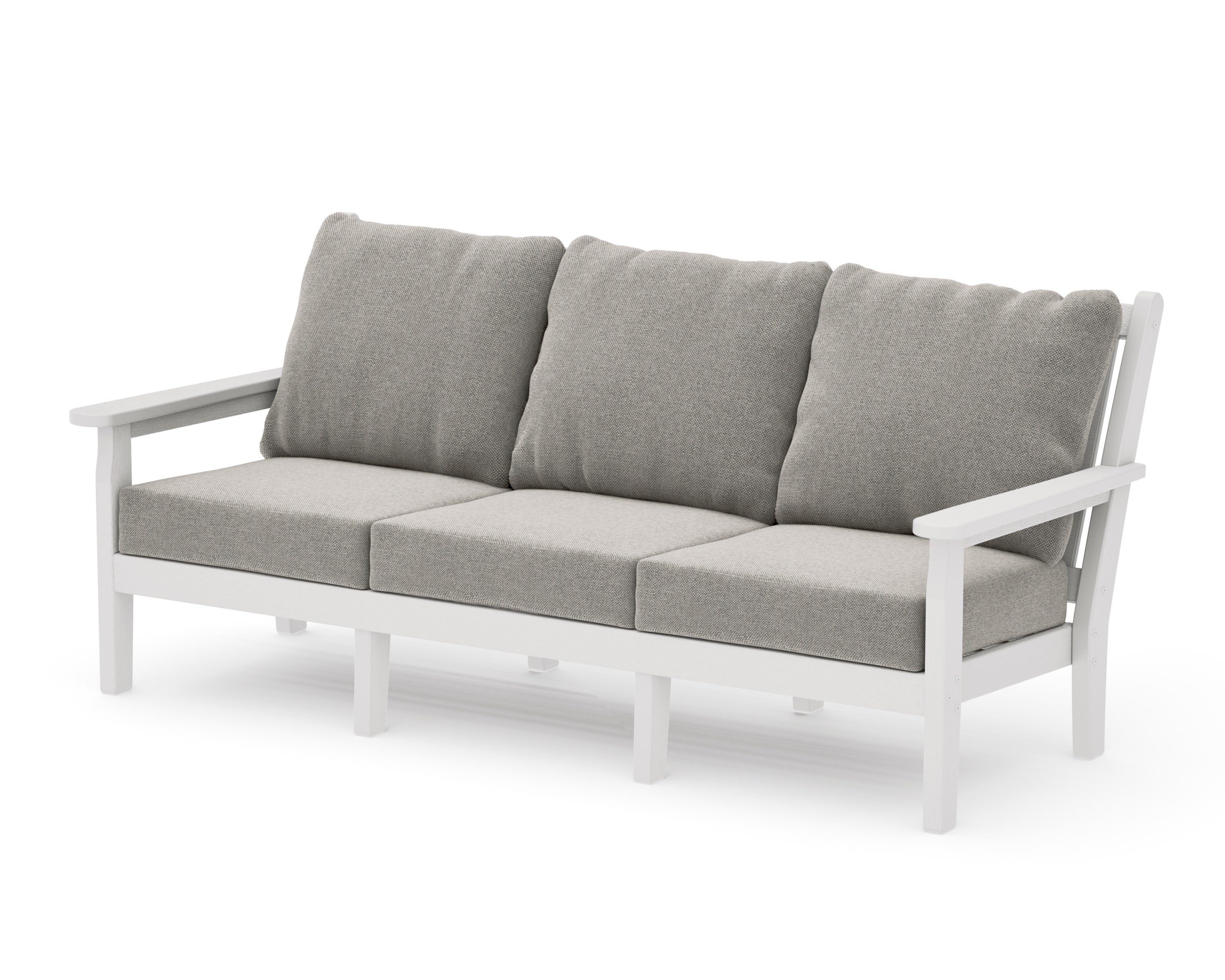 Chippendale Deep Seating Sofa in Vintage White / Weathered Tweed