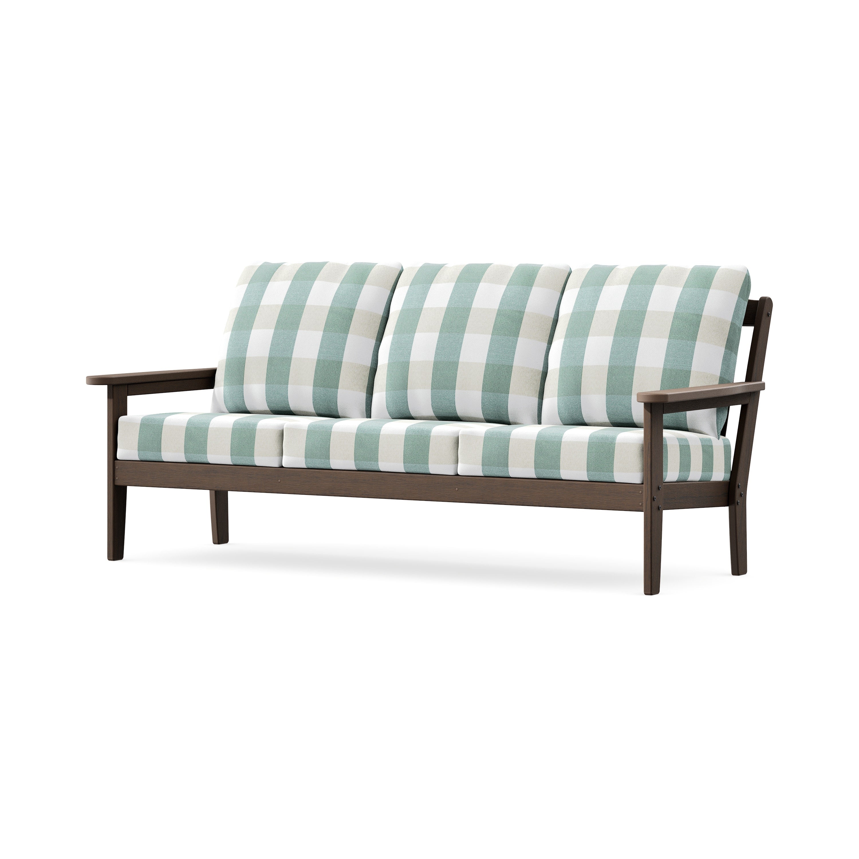 Cottage Deep Seating Sofa in Kona / Buffalo Plaid Glacier Spa