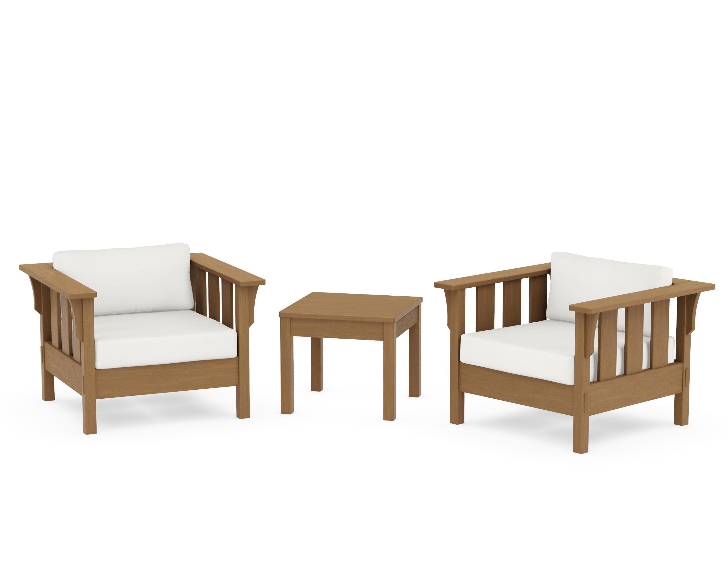 Acadia 3-Piece Deep Seating Set in Natural / Natural Linen