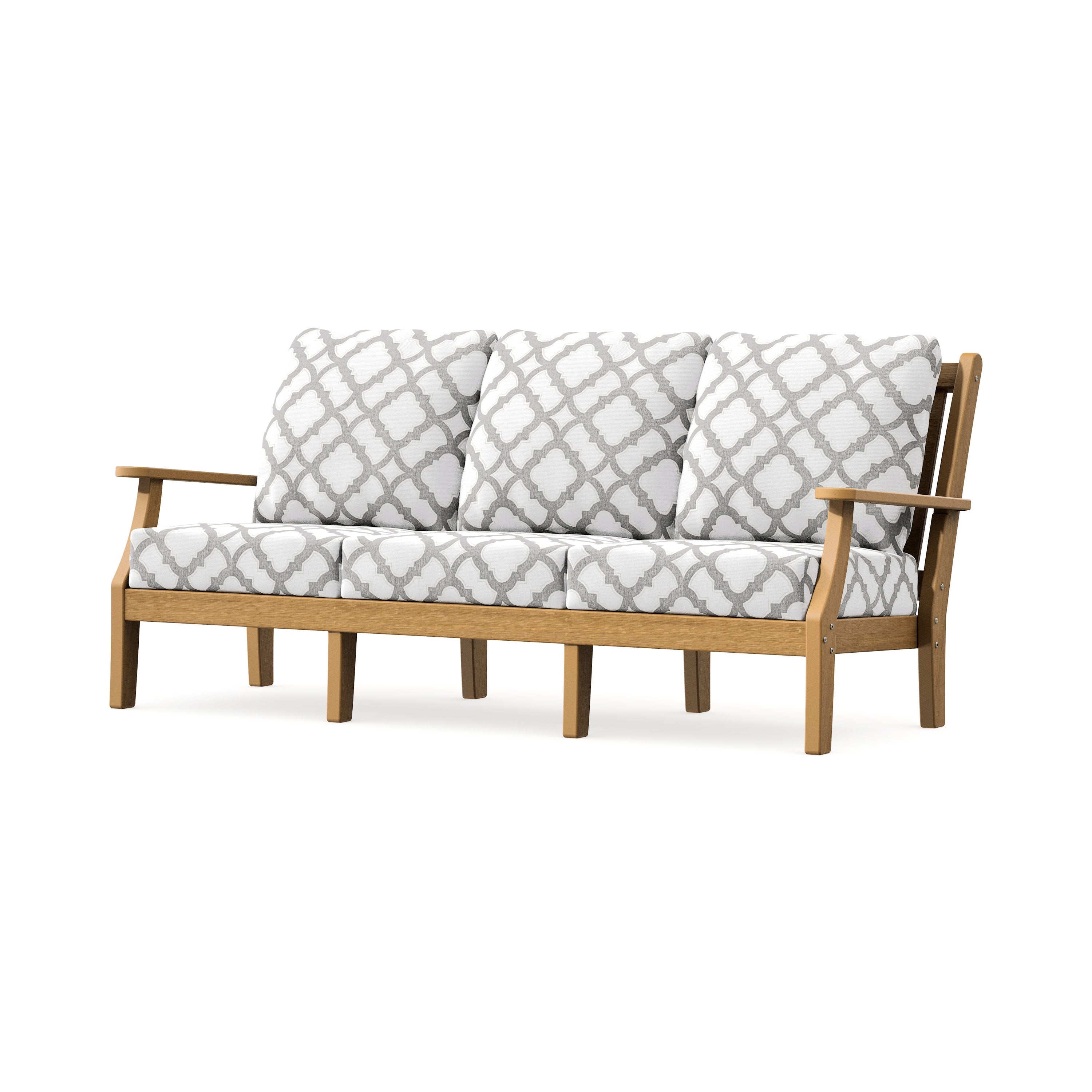 Wovendale Deep Seating Sofa in Natural / Trellis Grey Mist