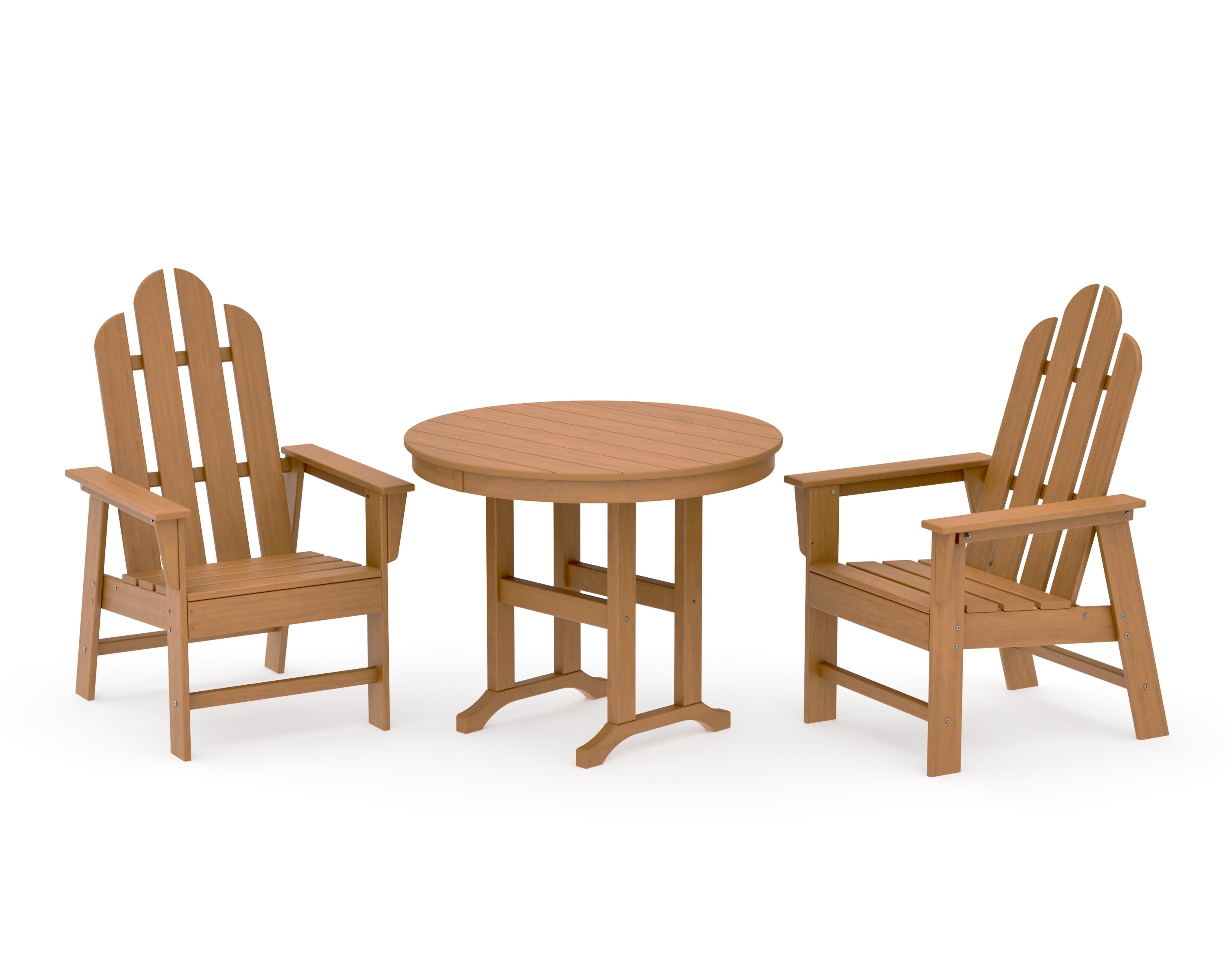 Long Island 3-Piece Round Dining Set in Natural