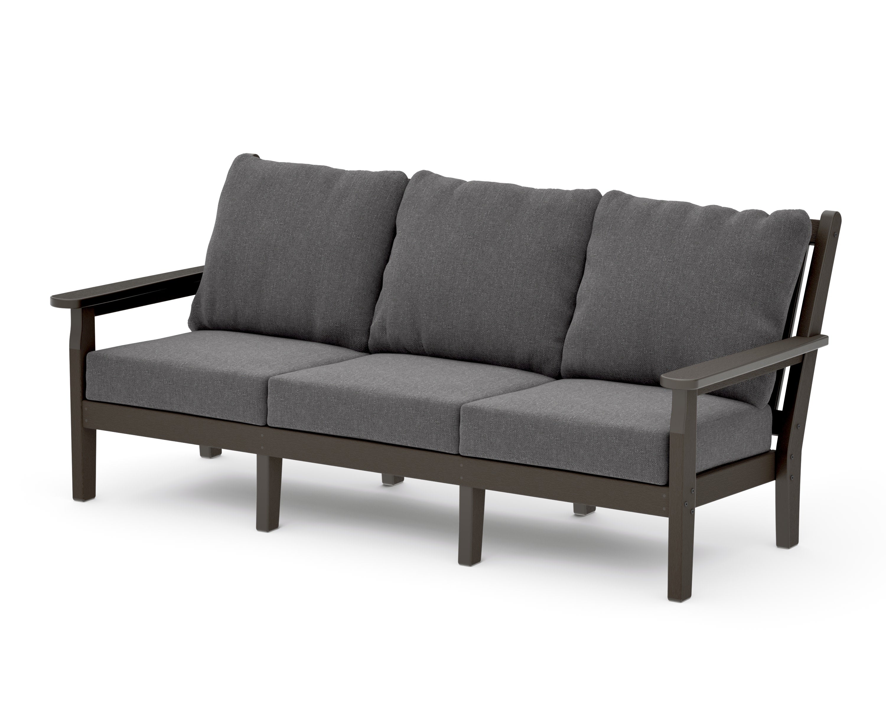Chippendale Deep Seating Sofa in Vintage Coffee / Ash Charcoal