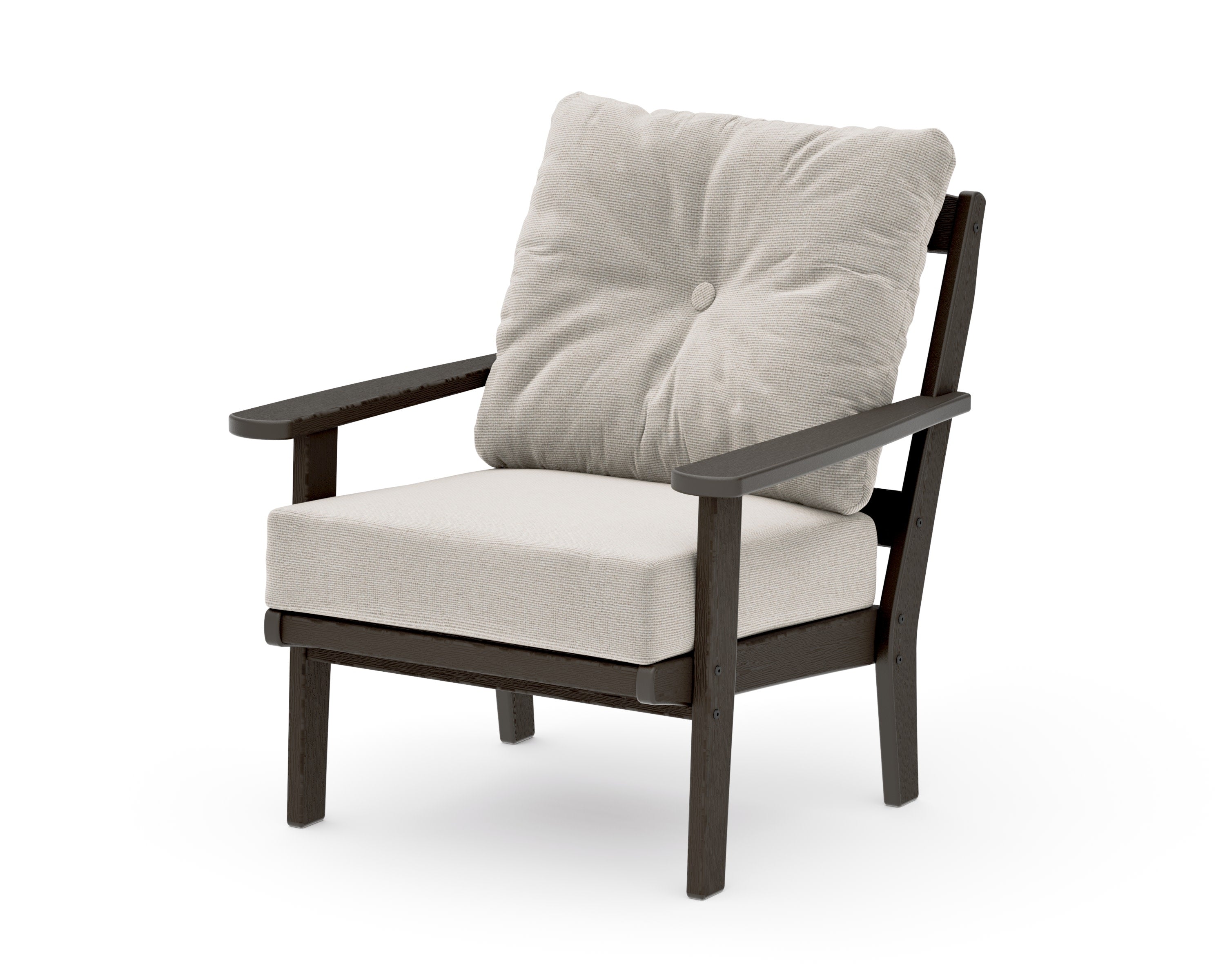 Mission Deep Seating Chair in Vintage Coffee / Dune Burlap