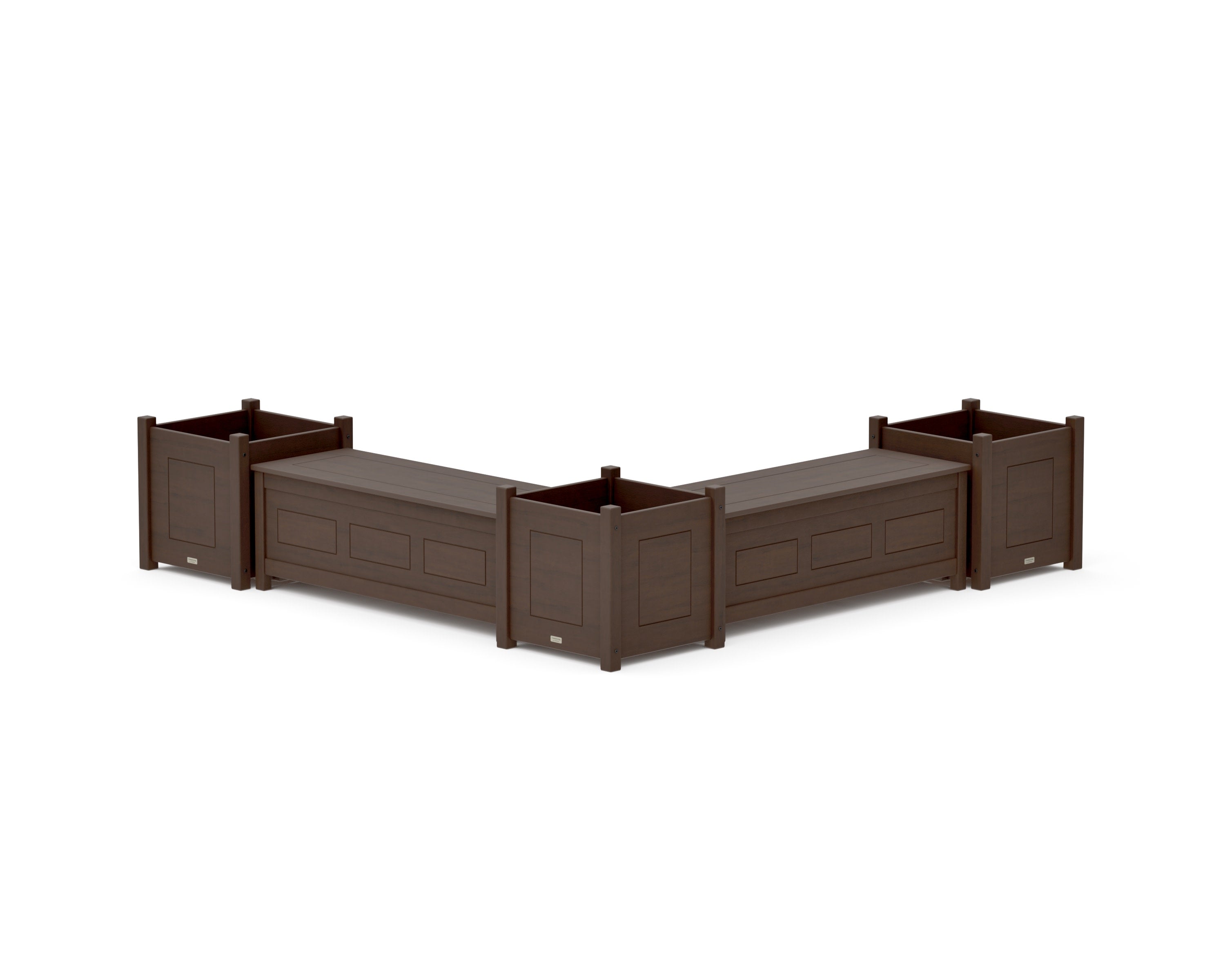 48" Country Living L- Shaped Planter Storage Bench Corner Set- Large in Kona