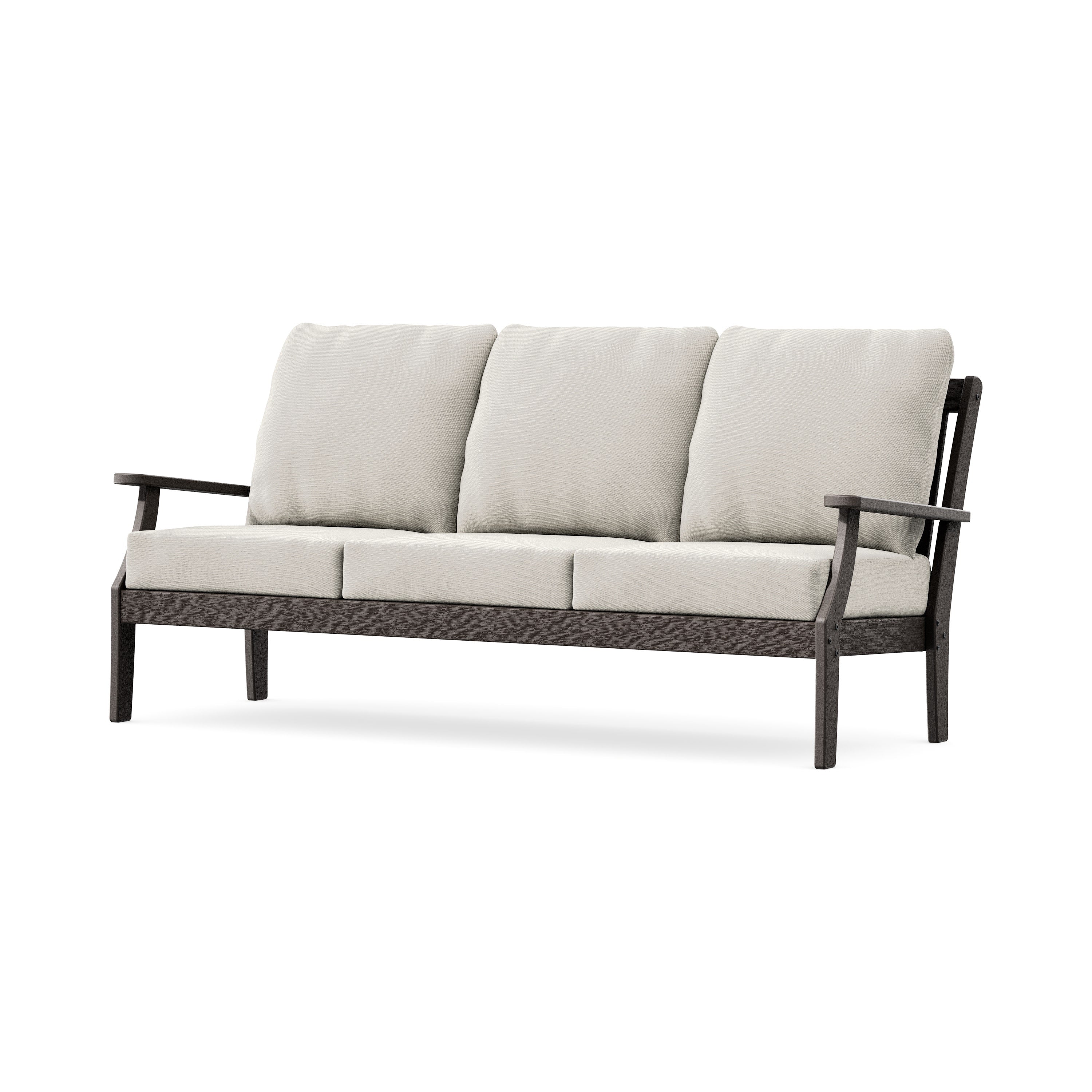 Braxton Deep Seating Sofa in Vintage Coffee / Blend Linen