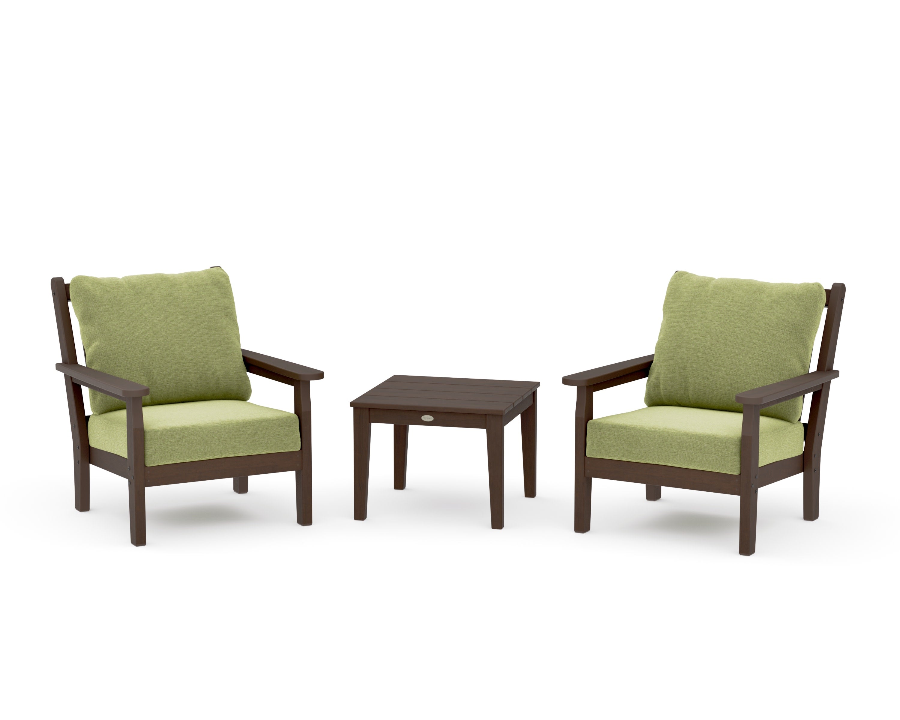 Chippendale 3-Piece Deep Seating Set in Kona / Chartreuse Boucle