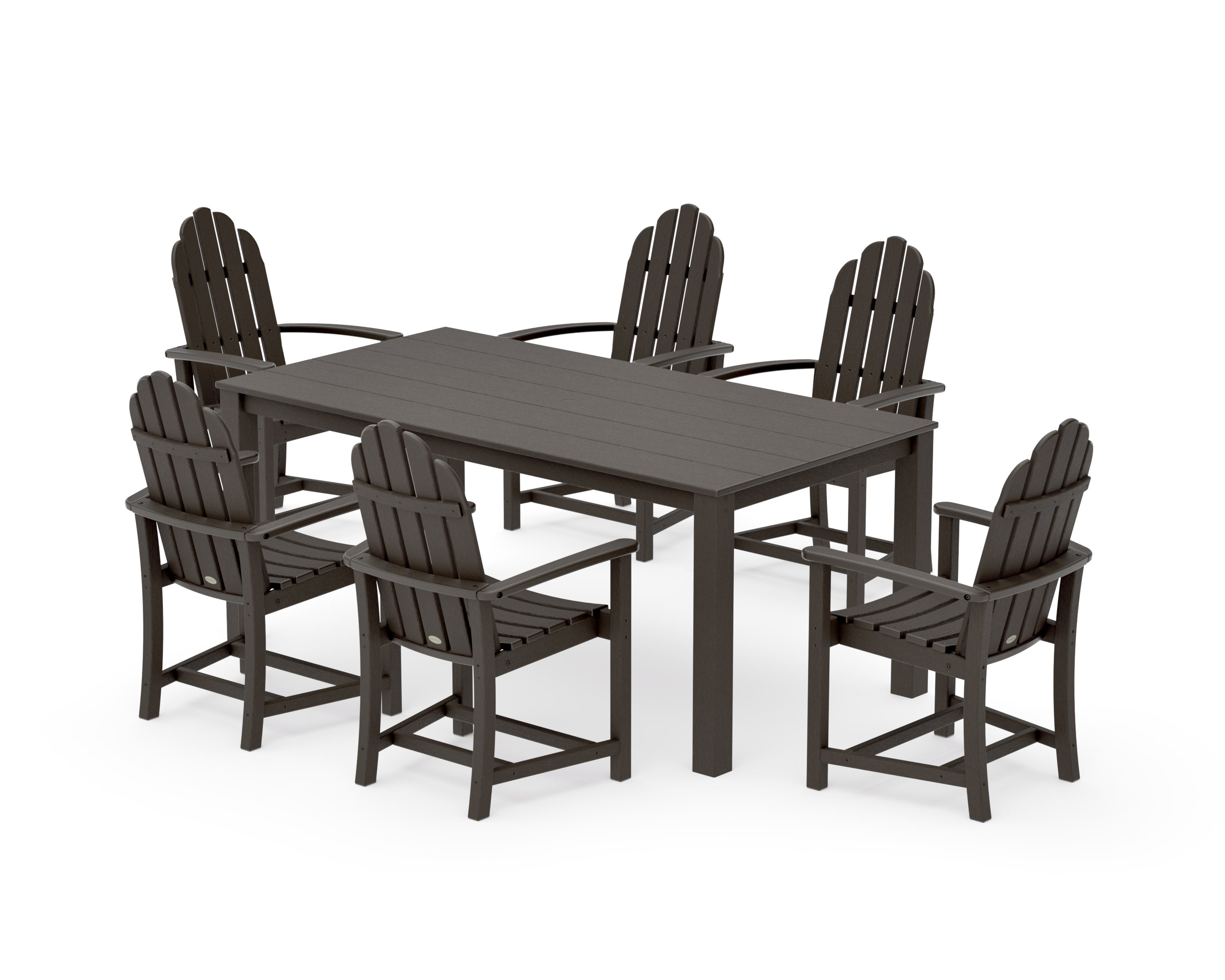 Classic Adirondack 7-Piece Parsons Dining Set in Vintage Coffee