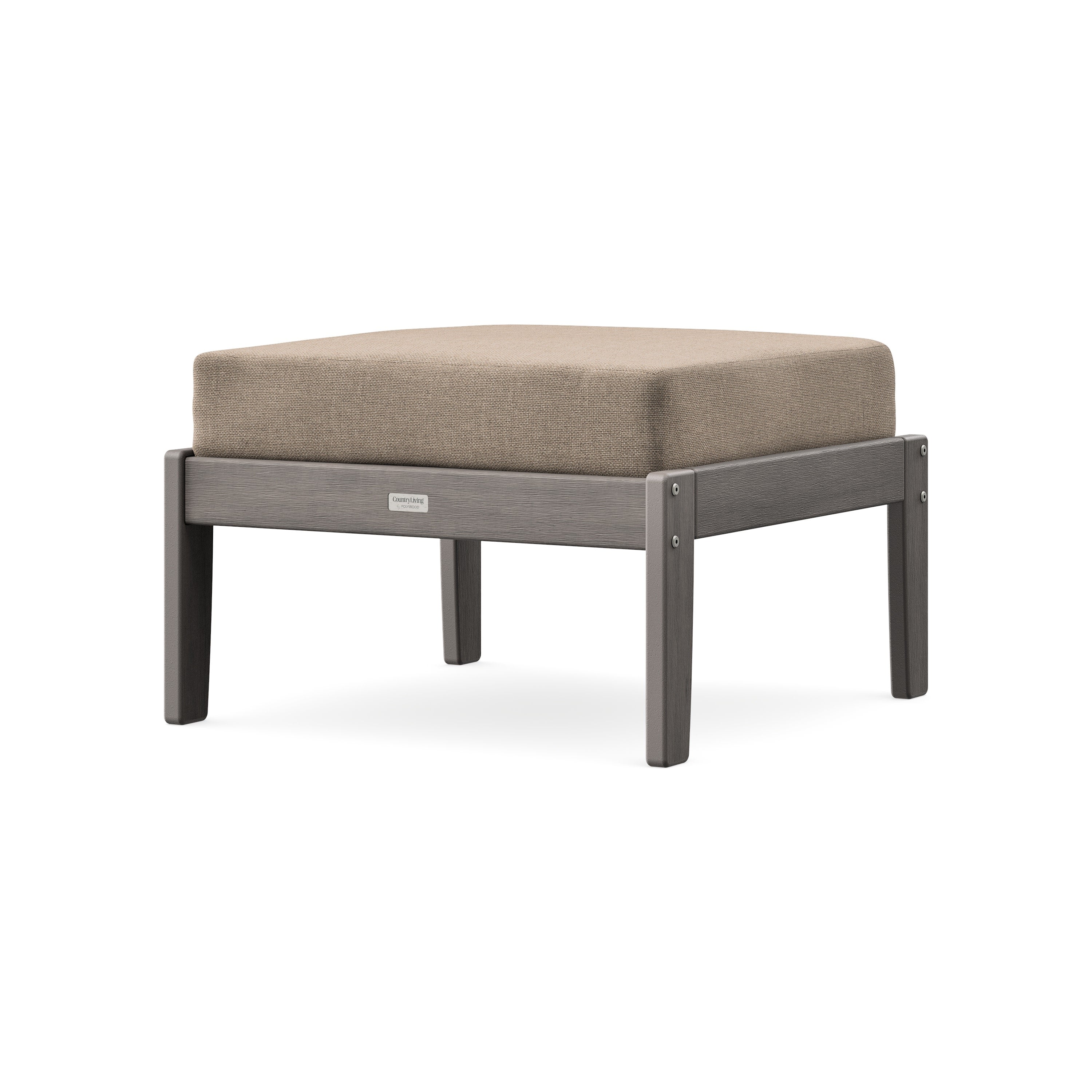 Cottage Deep Seating Ottoman in Driftwood / Spiced Burlap