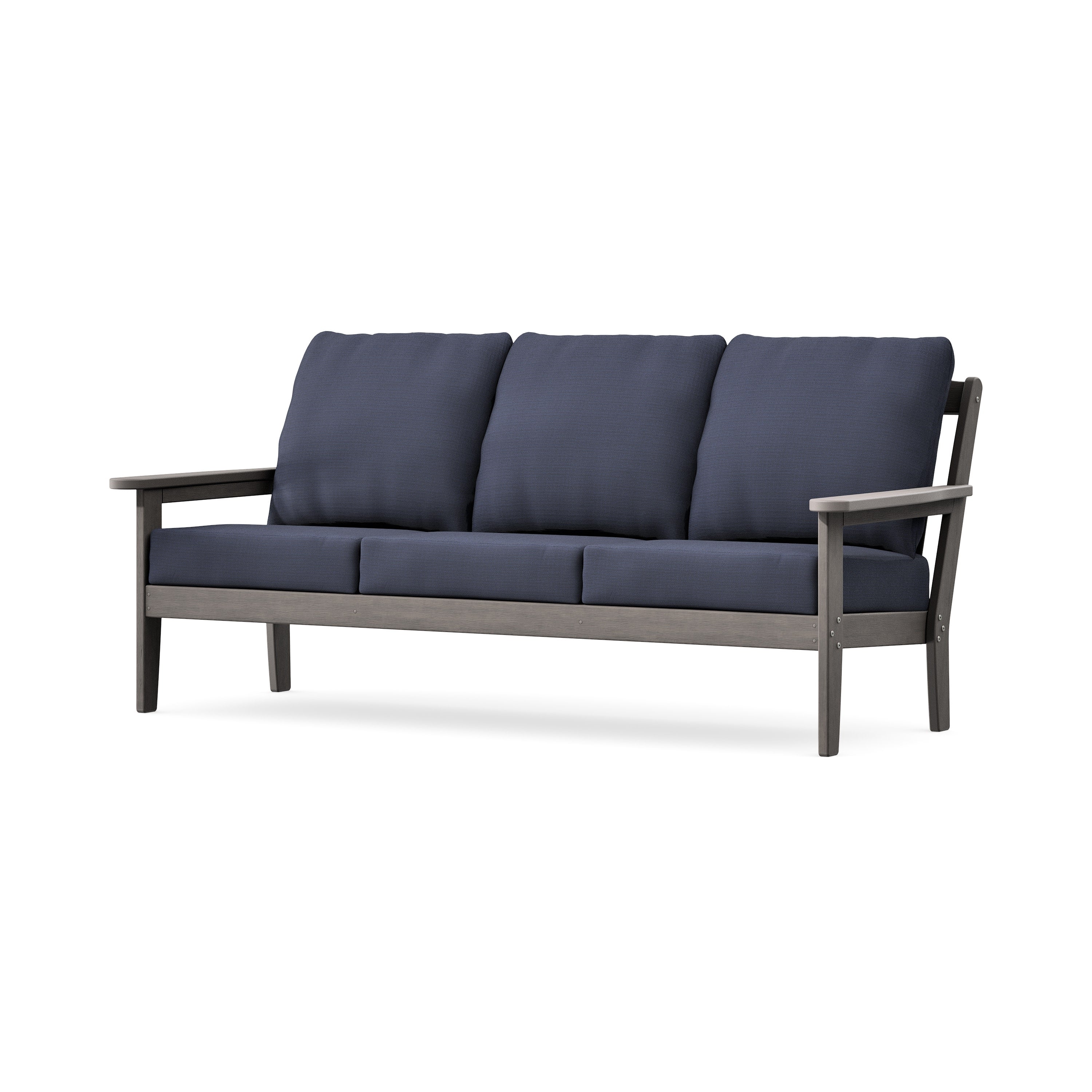 Cottage Deep Seating Sofa in Driftwood / Navy Linen