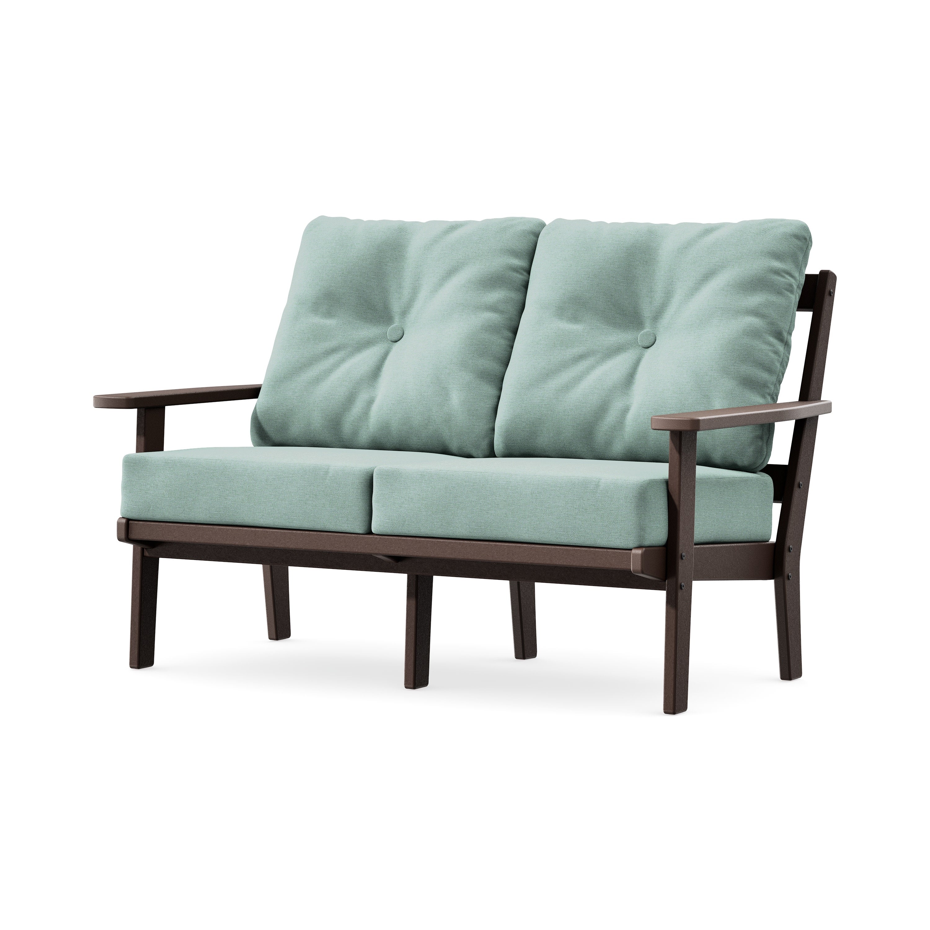 Prairie Deep SeatingLoveseat in Mahogany / Glacier Spa
