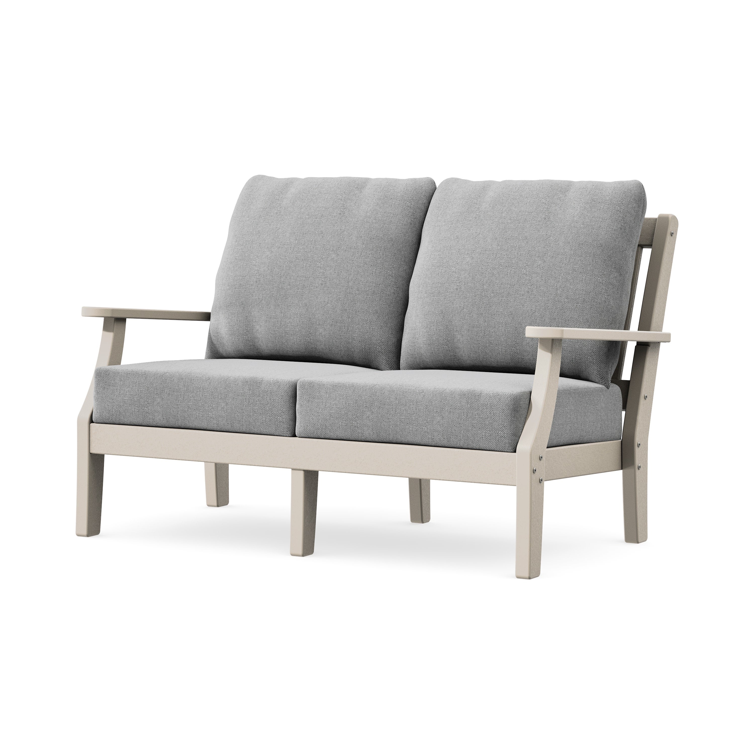 Chinoiserie Deep Seating Loveseat in Sand / Grey Mist