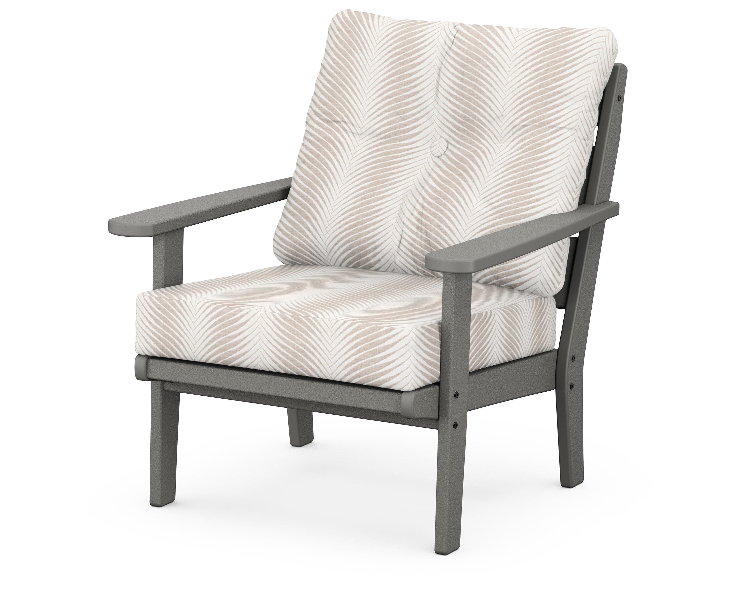 Lakeside Deep Seating Chair in Slate Grey / Clock Out Cloud