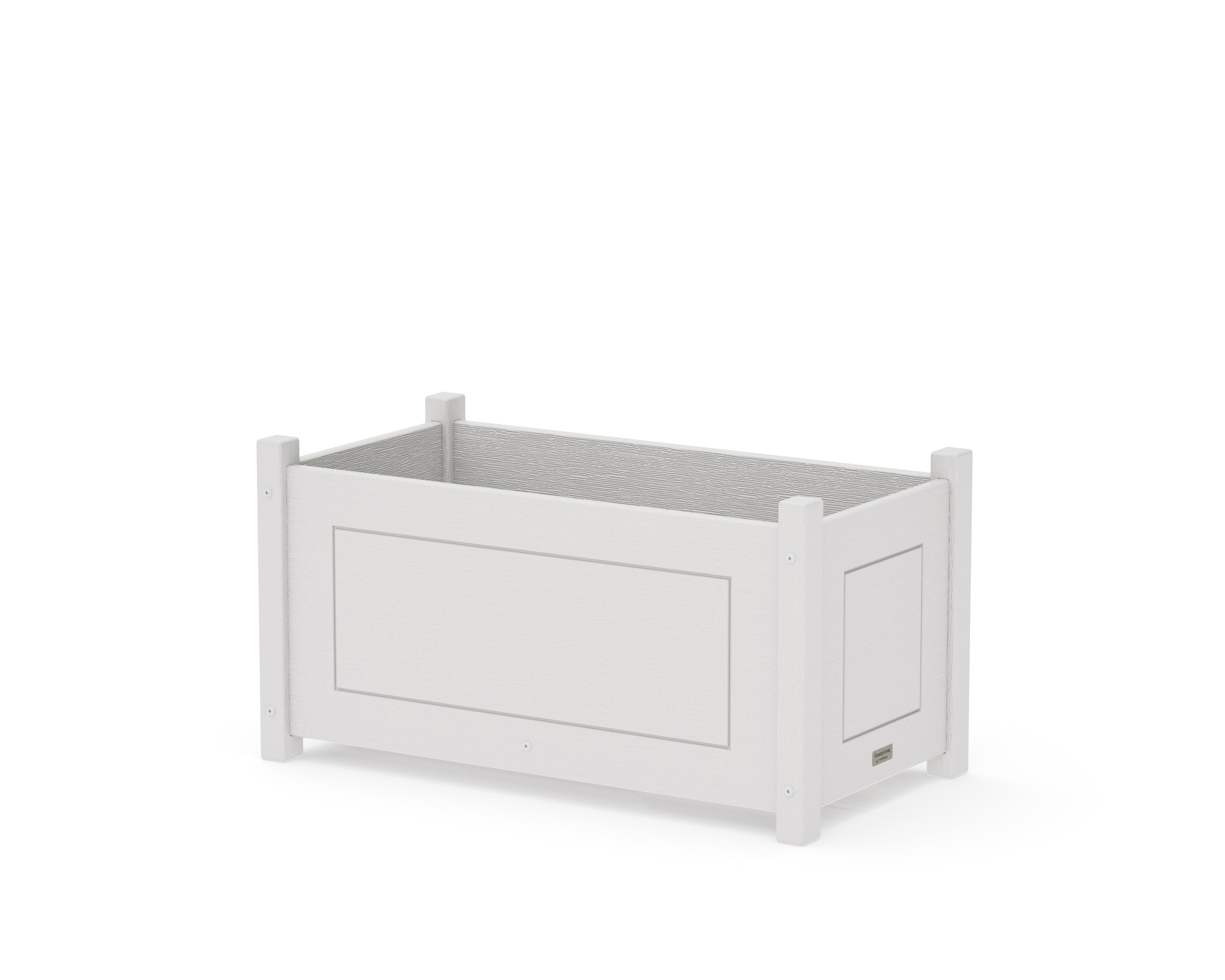 Country Living Rectangle Double Planter Box in Vintage White