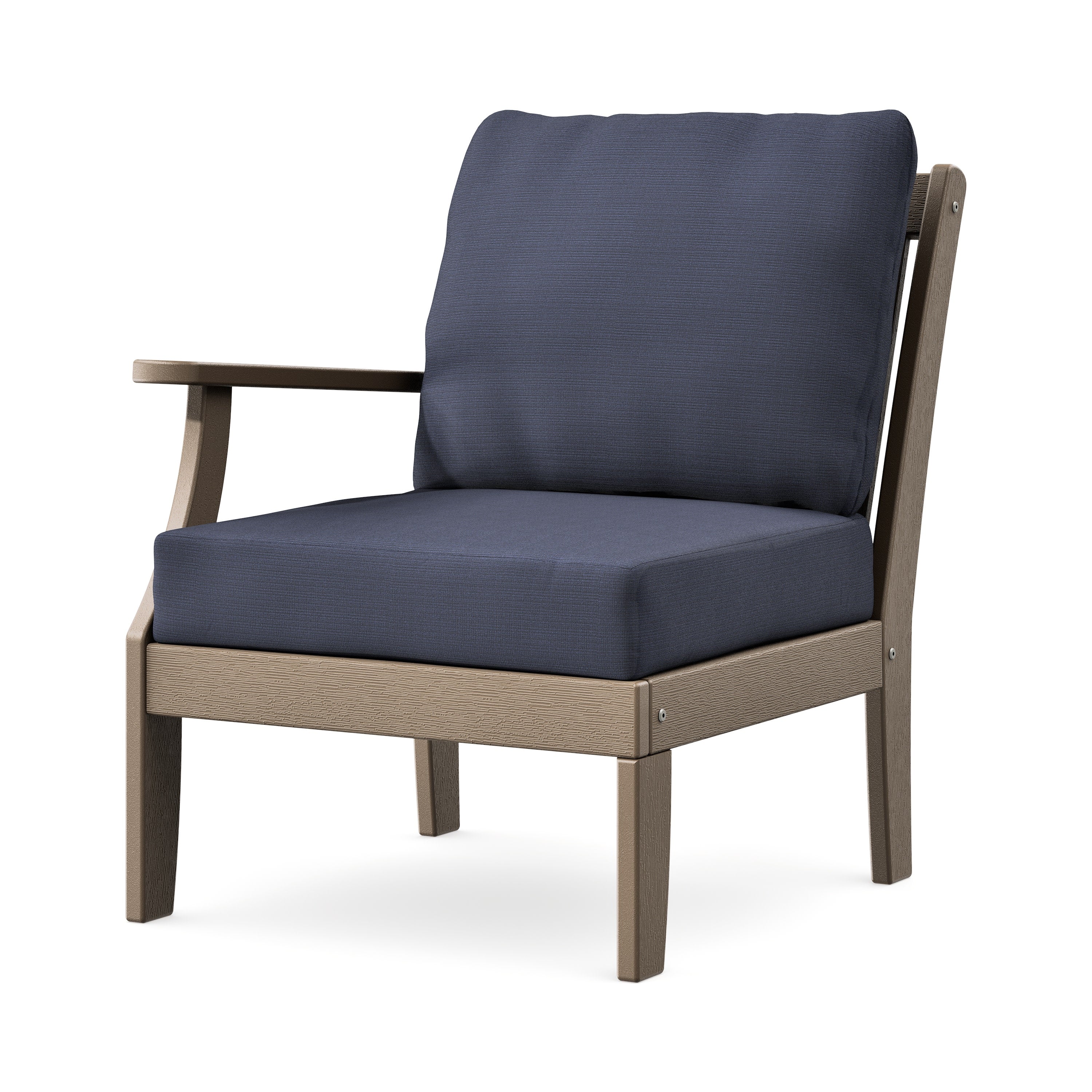 Braxton Modular Left Arm Chair in Vintage Sahara / Navy Linen