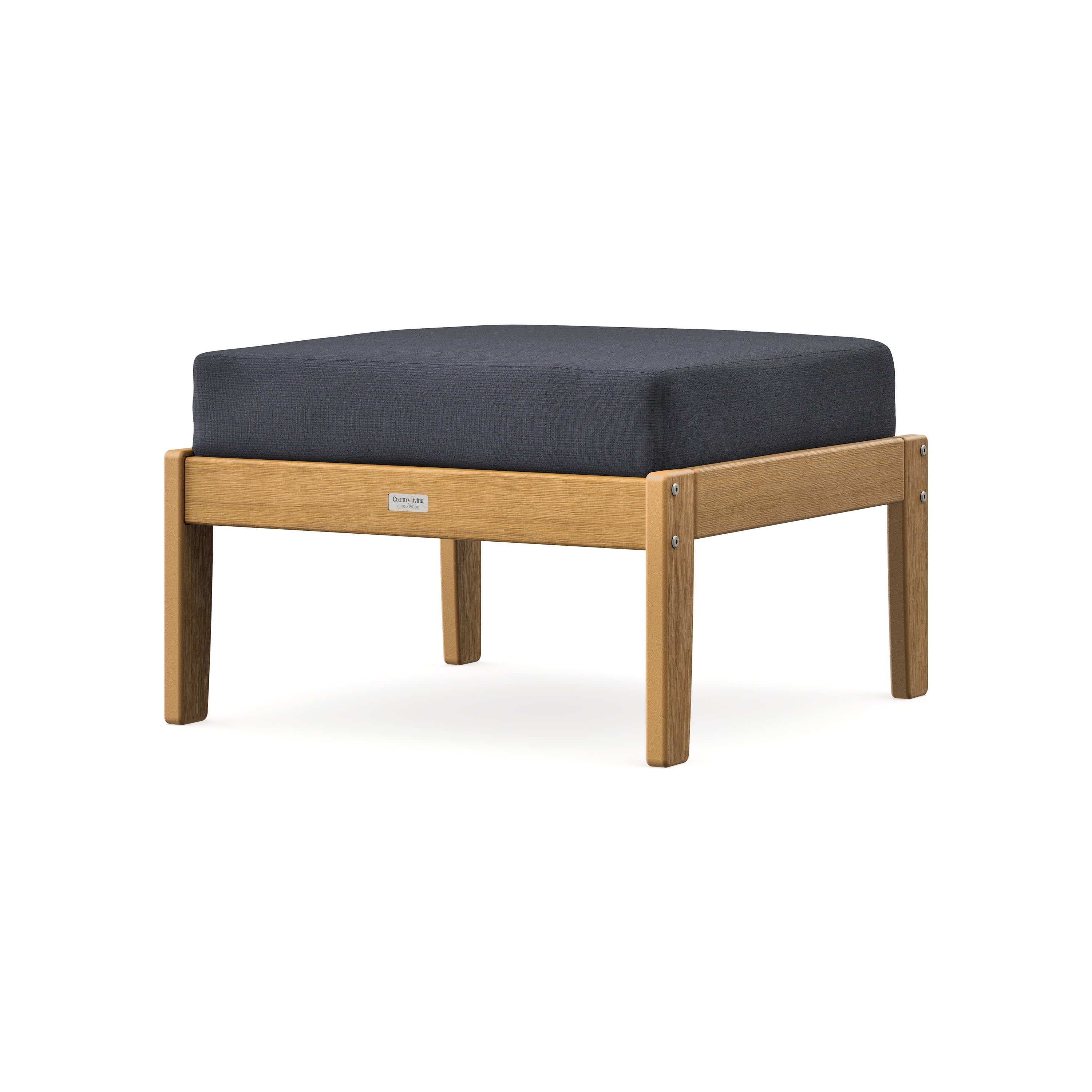 Cottage Deep Seating Ottoman in Natural / Midnight Linen