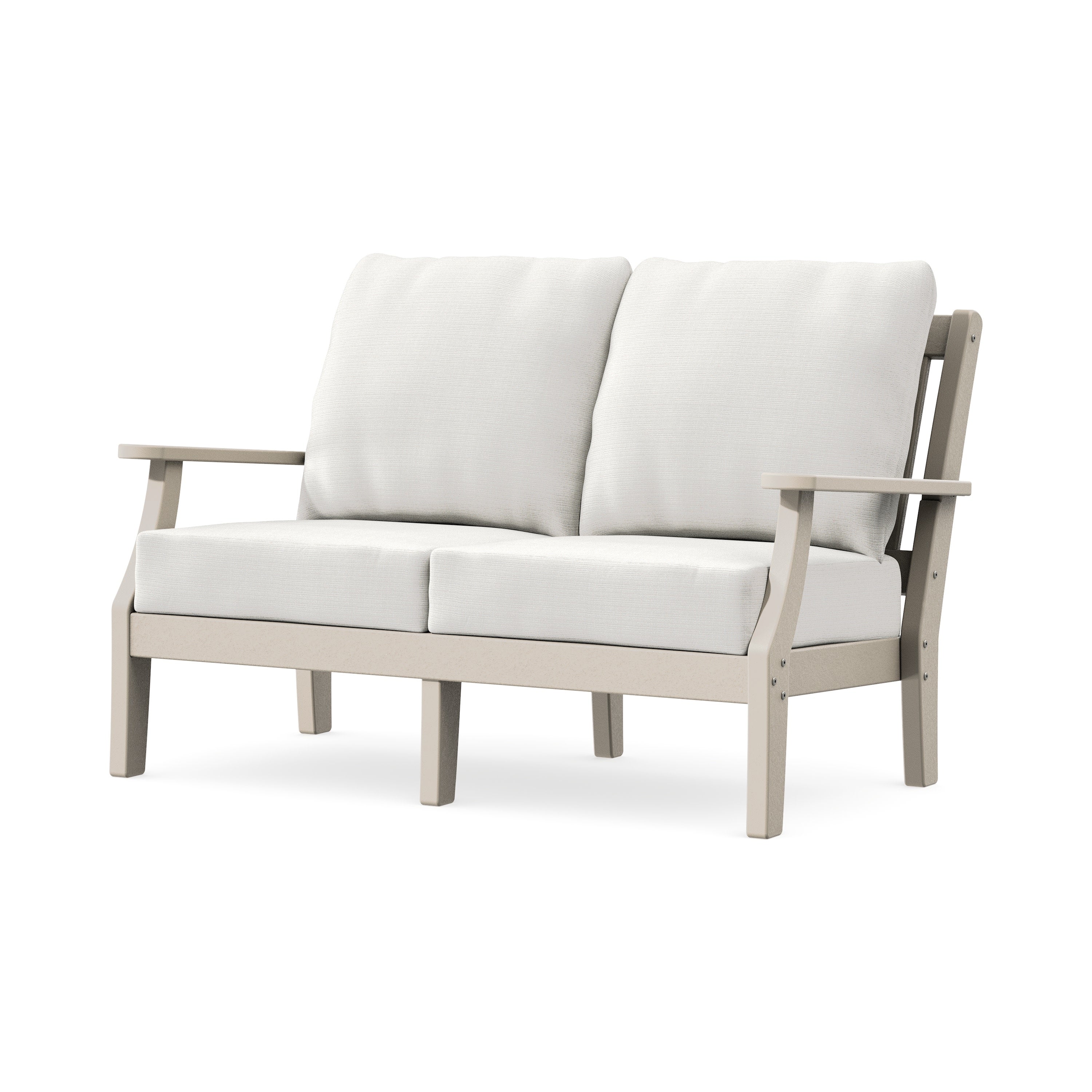 Chinoiserie Deep Seating Loveseat in Sand / Natural Linen