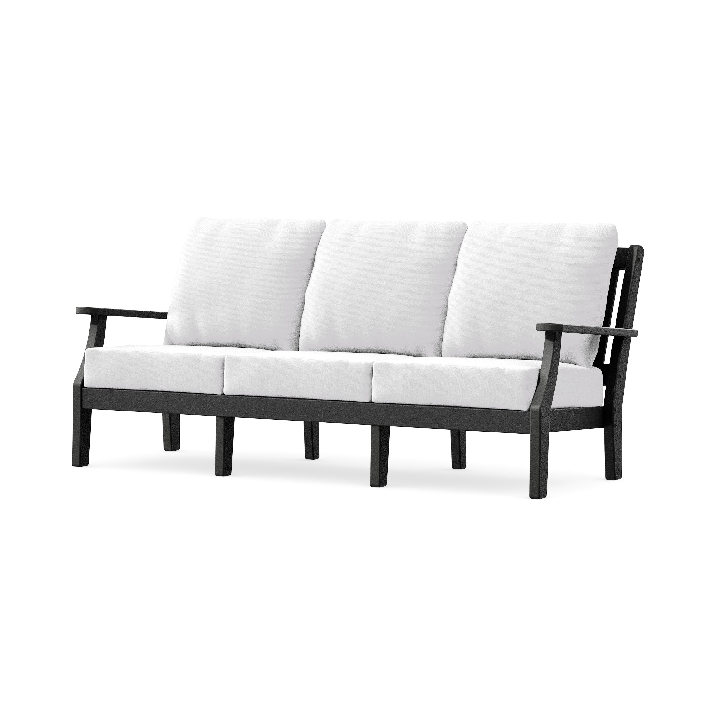 Chinoiserie Deep Seating Sofa in Black / Natural