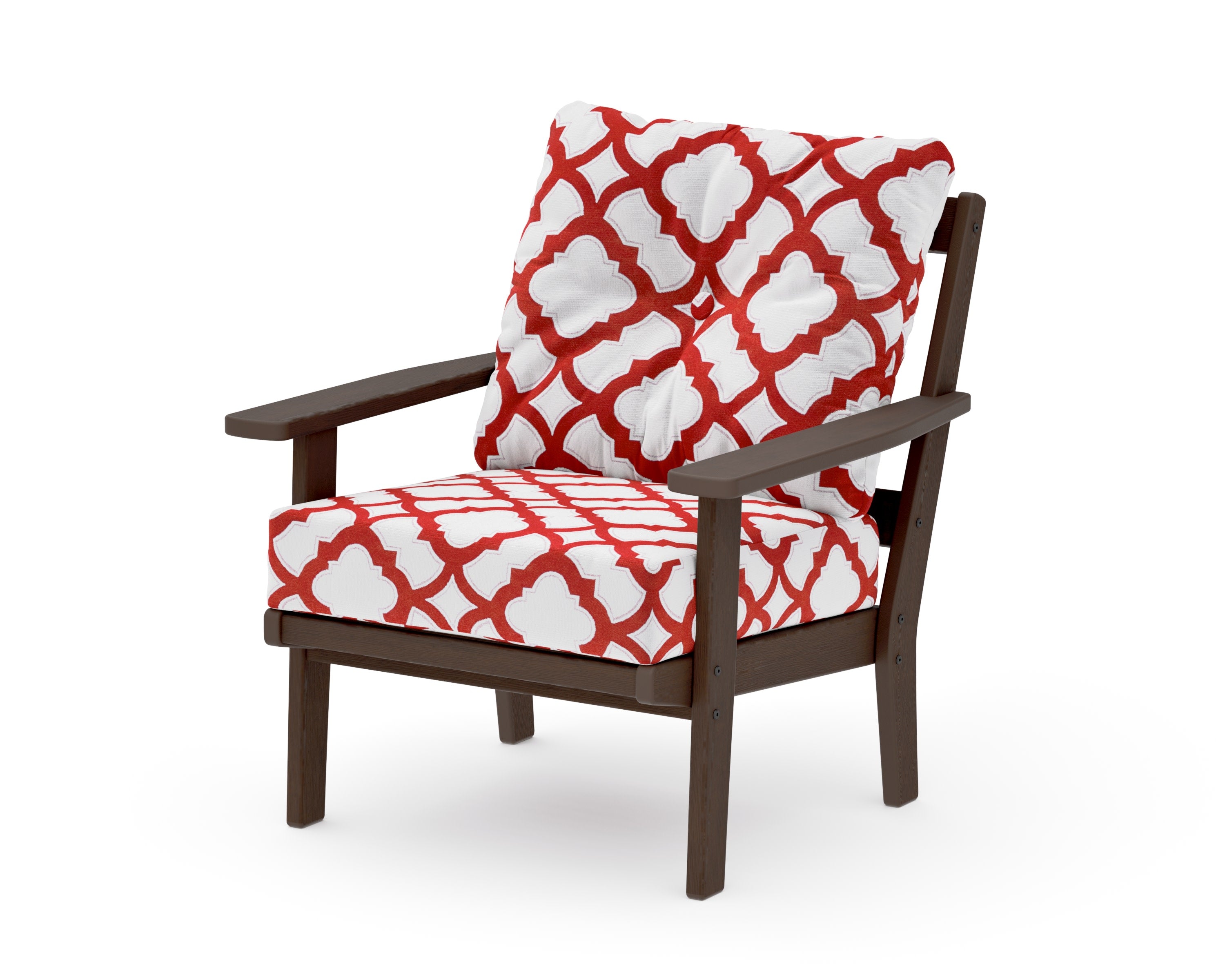 Prairie Deep Seating Chair in Kona / Trellis Crimson