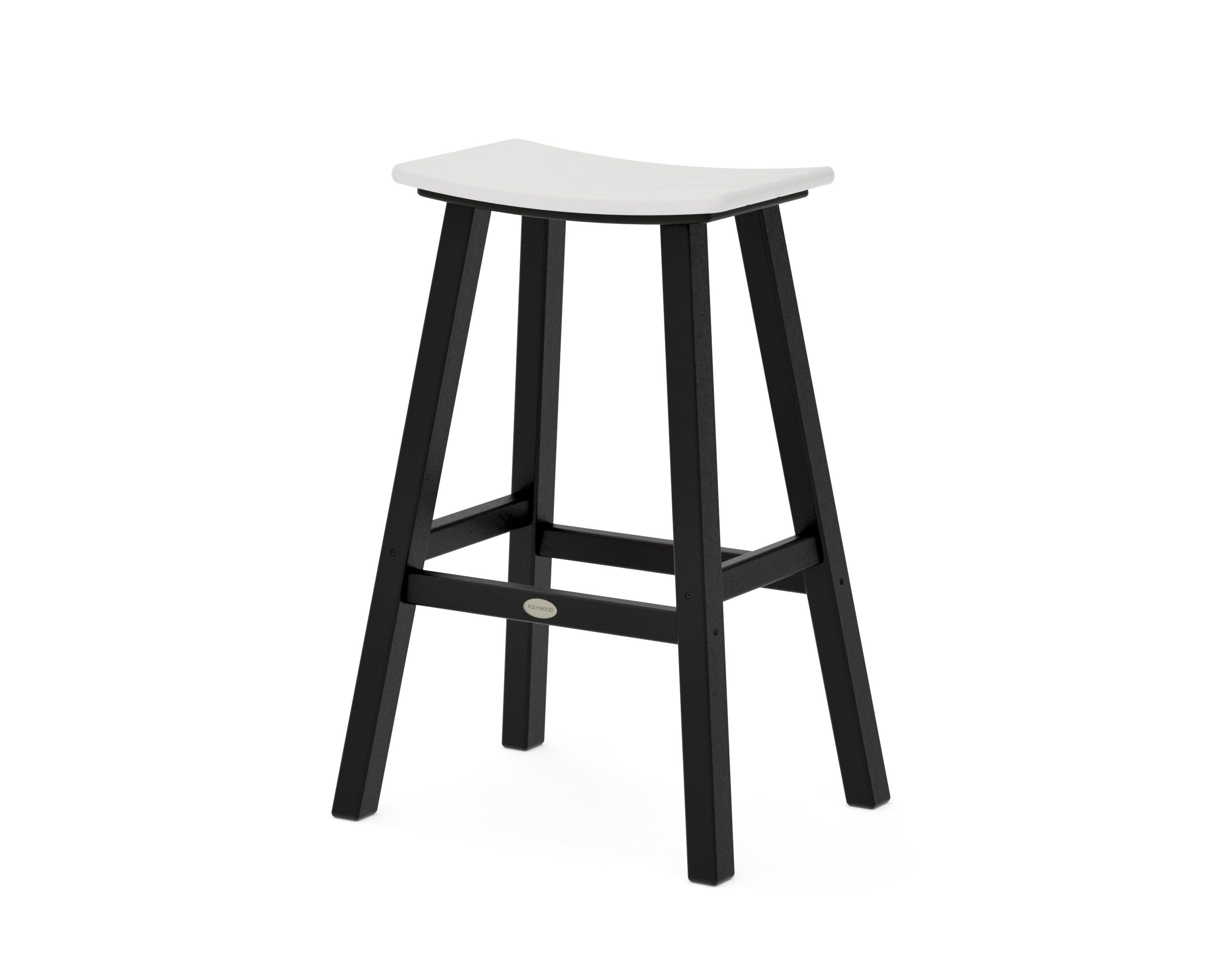 Contempo 30" Saddle Bar Stool in Black / Vintage White