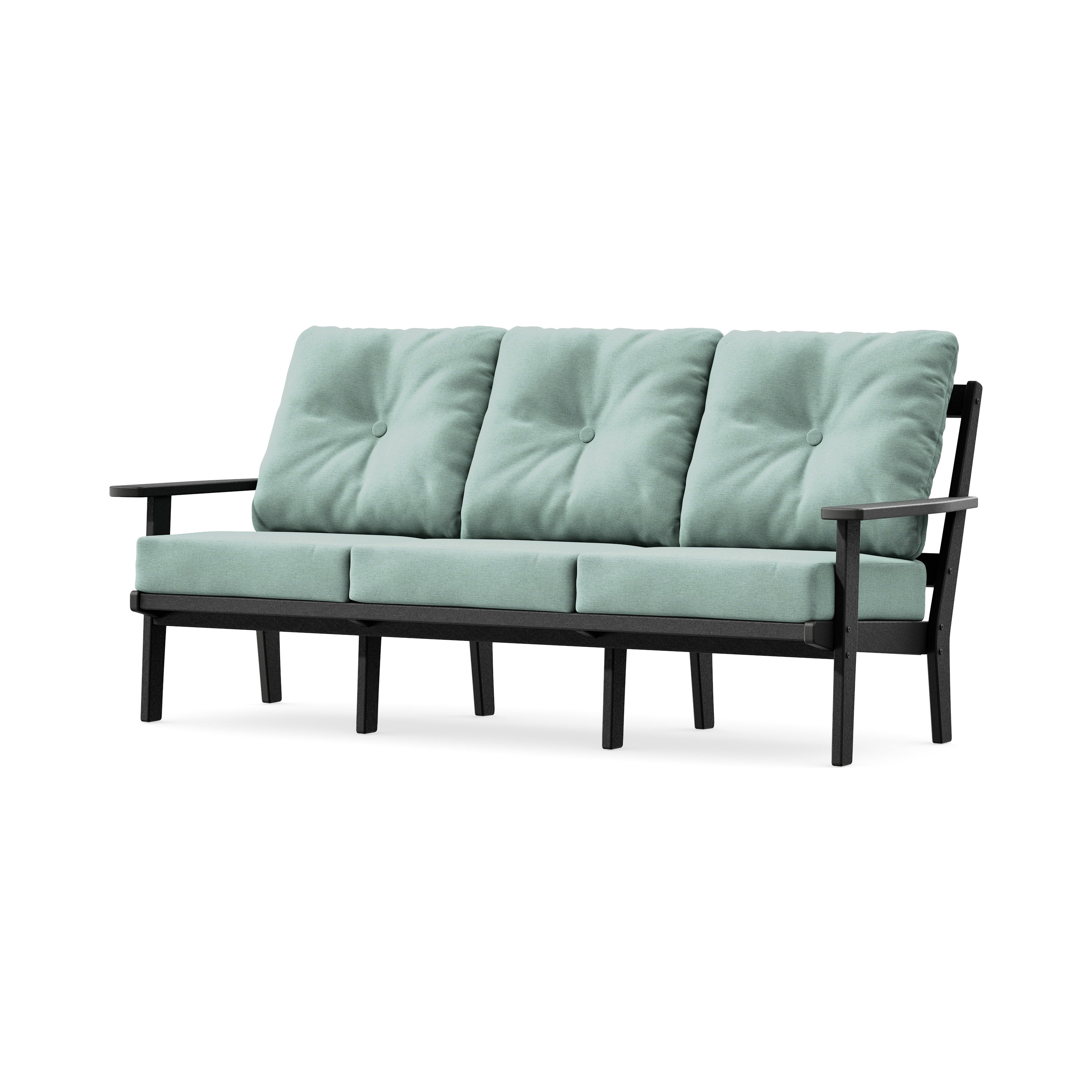 PrairieDeep Seating Sofa in Black / Glacier Spa