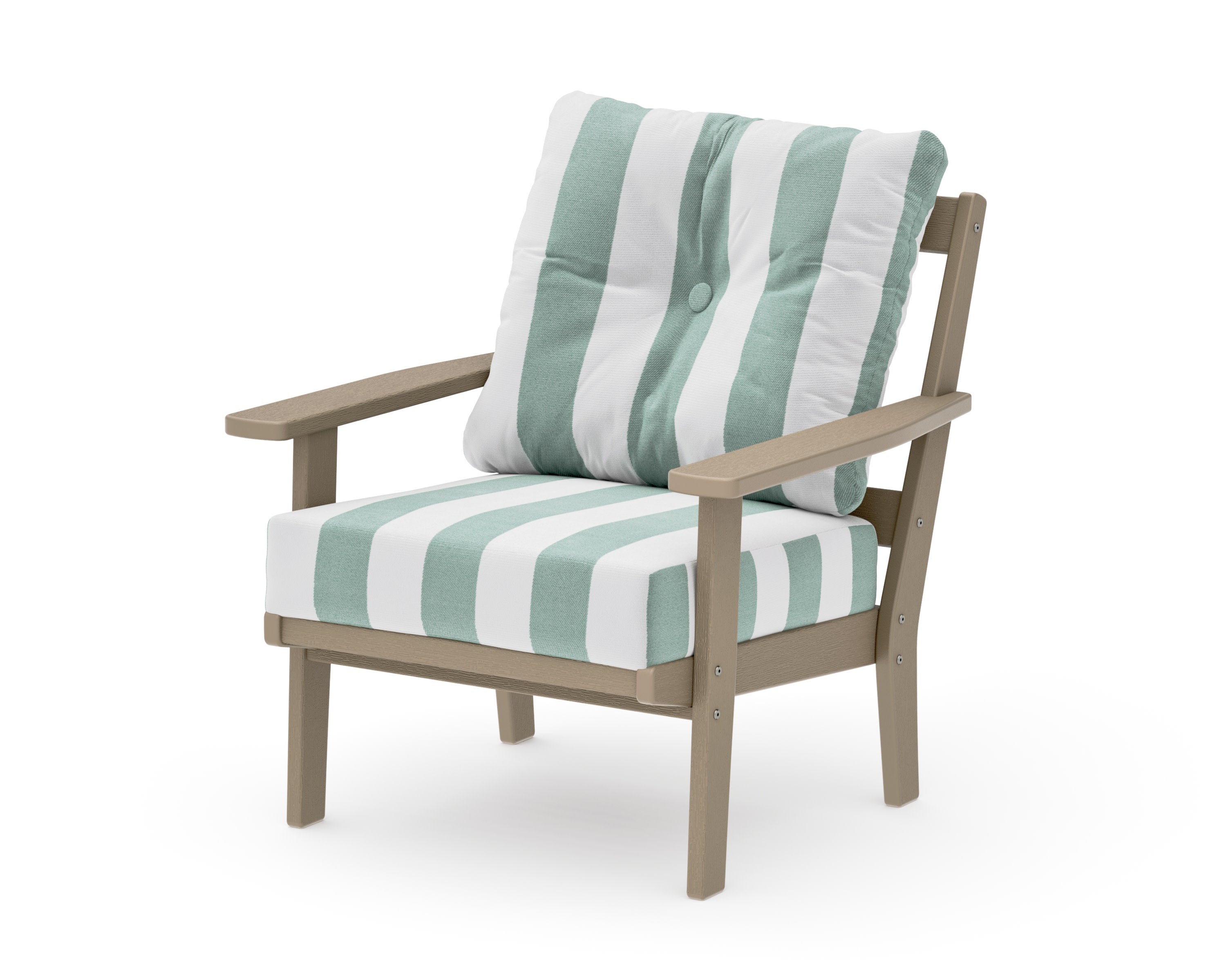 Oxford Deep Seating Chair in Vintage Sahara / Cabana Stripe Glacier Spa