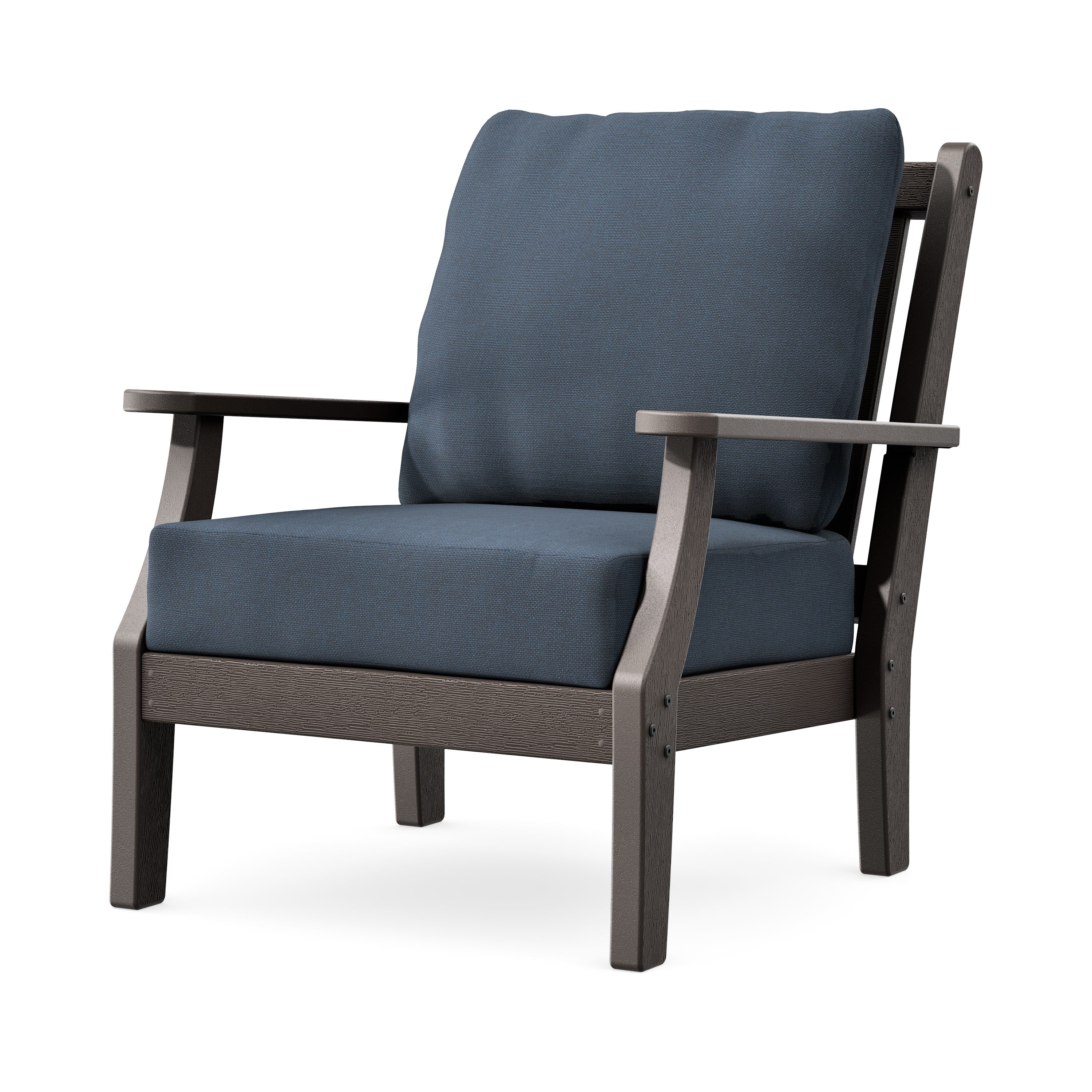 Wovendale Deep Seating Chair in Vintage Coffee / Marine Indigo