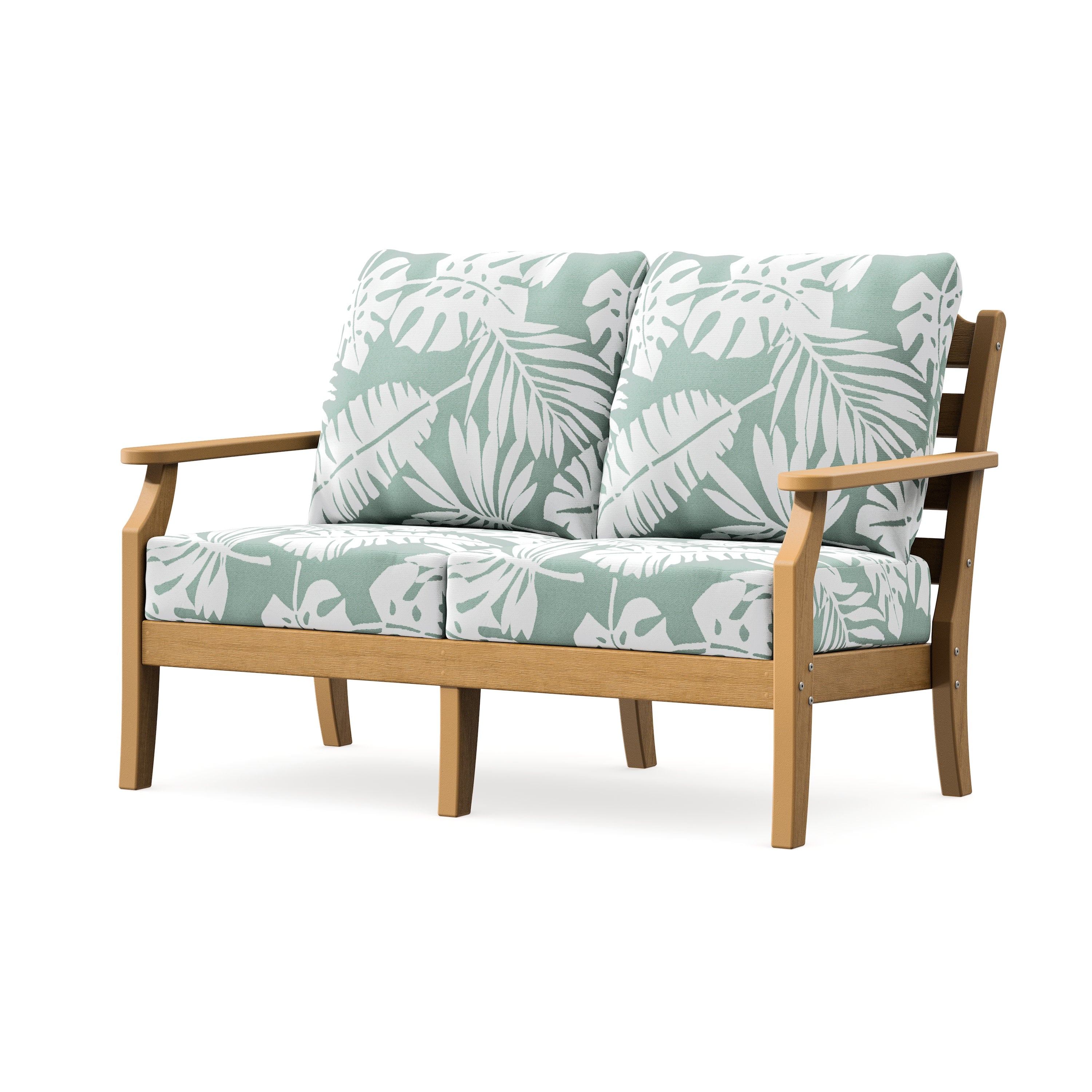 Savannah Deep Seating Loveseat in Natural / Leaf Glacier Spa