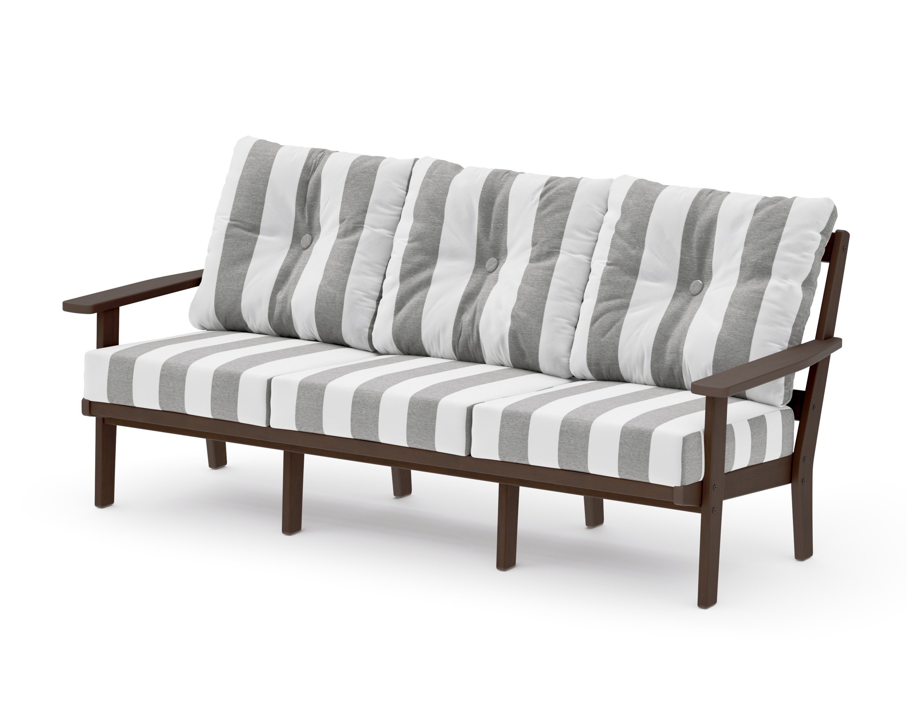 Oxford Deep Seating Sofa in Kona / Cabana Stripe Grey Mist