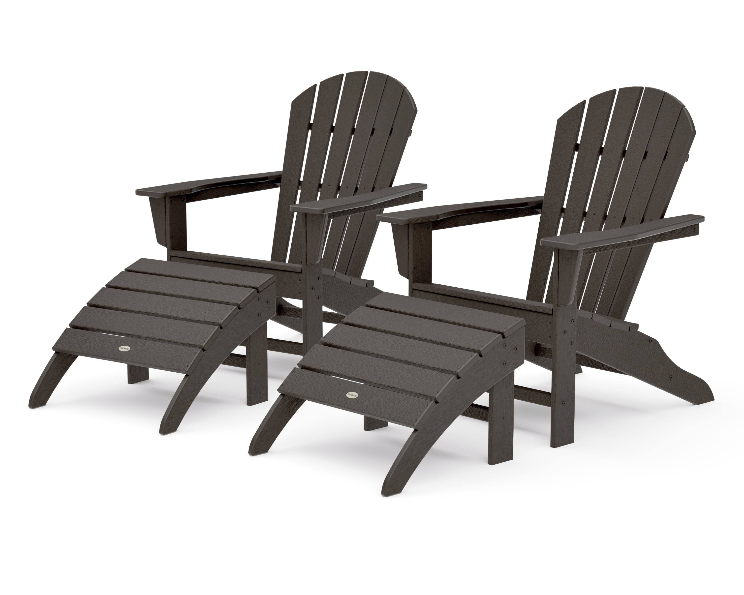 South Beach 4-Piece Adirondack Set in Vintage Coffee