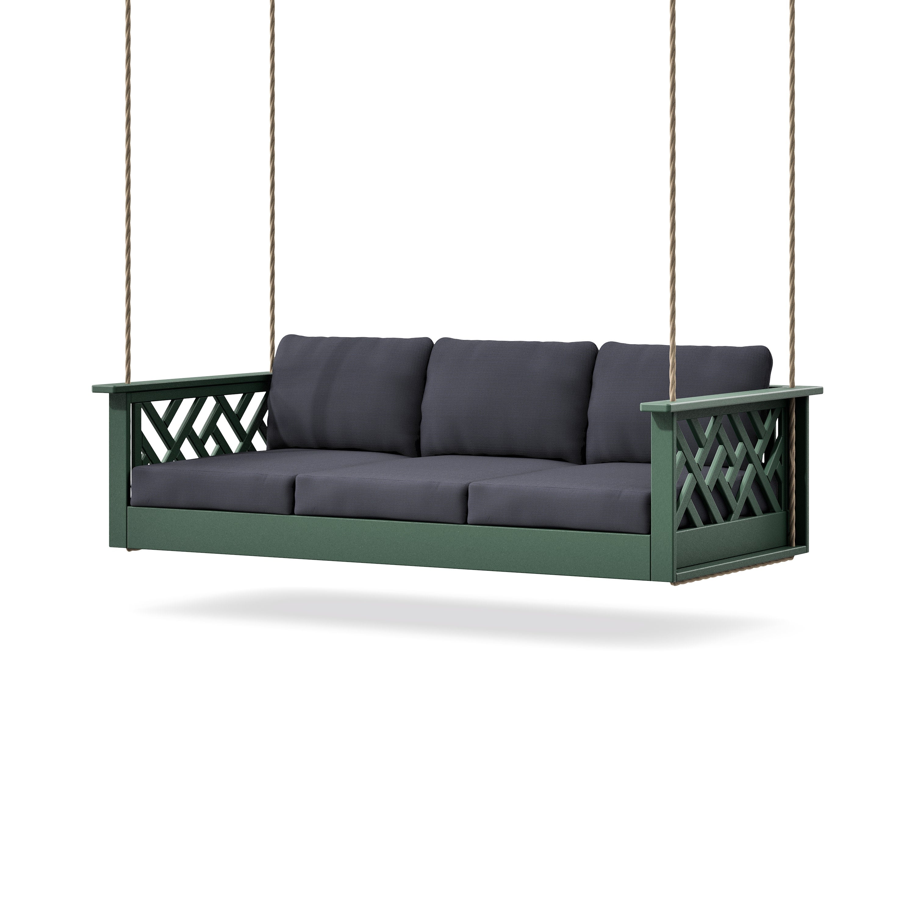 Chippendale Daybed Swing in Green / Midnight Linen
