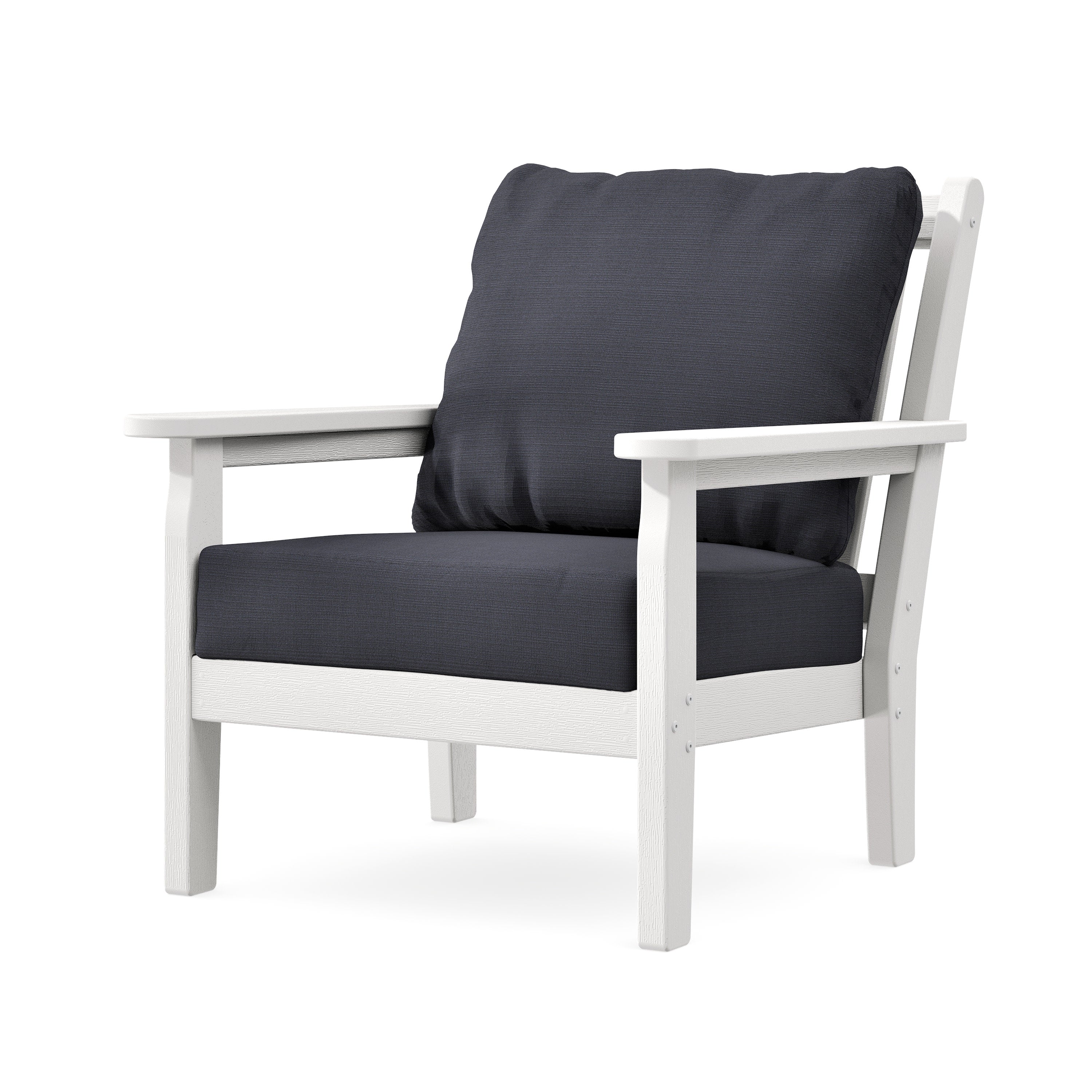 Chippendale Deep Seating Chair in Vintage White / Midnight Linen