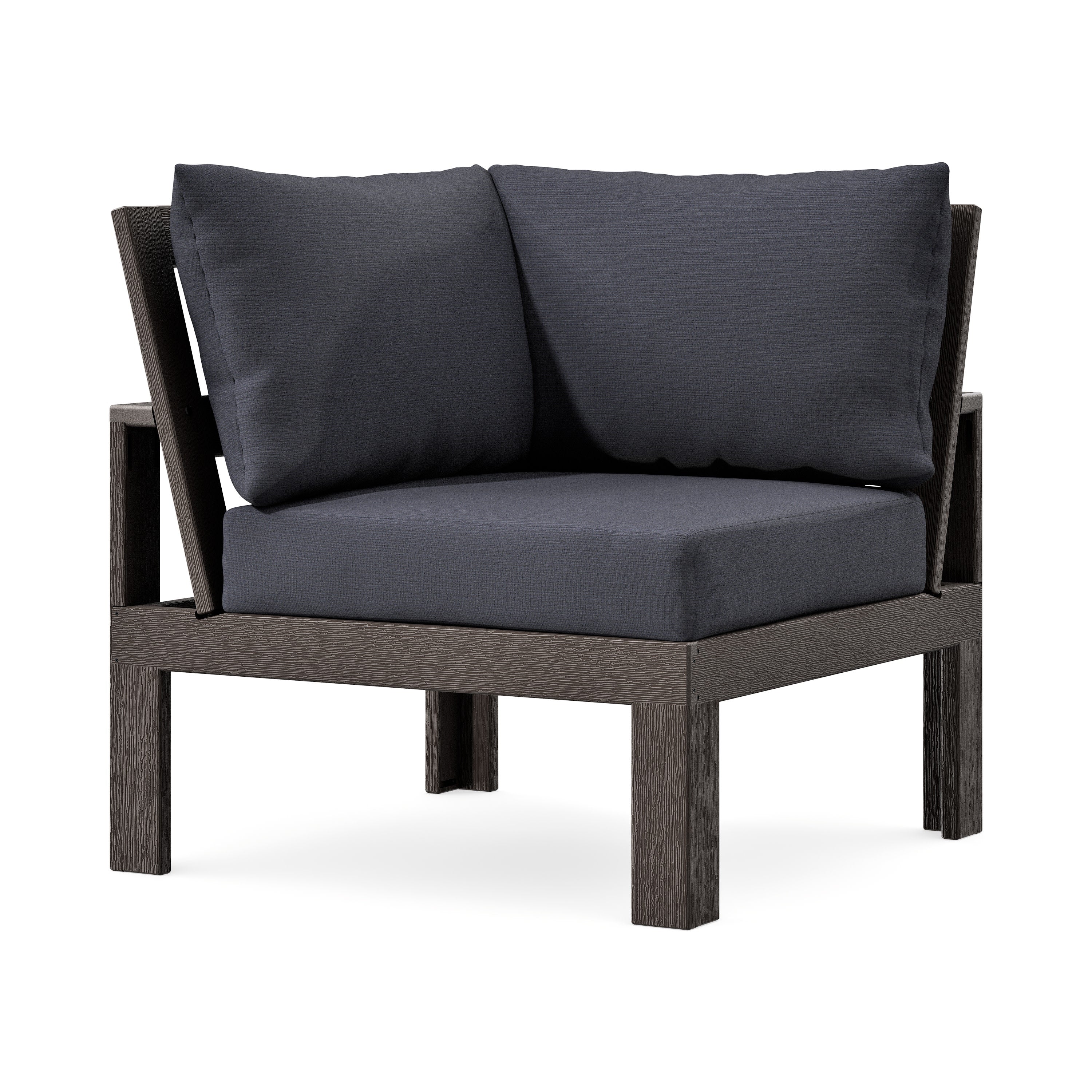 Modular Corner Chair in Vintage Coffee / Midnight Linen