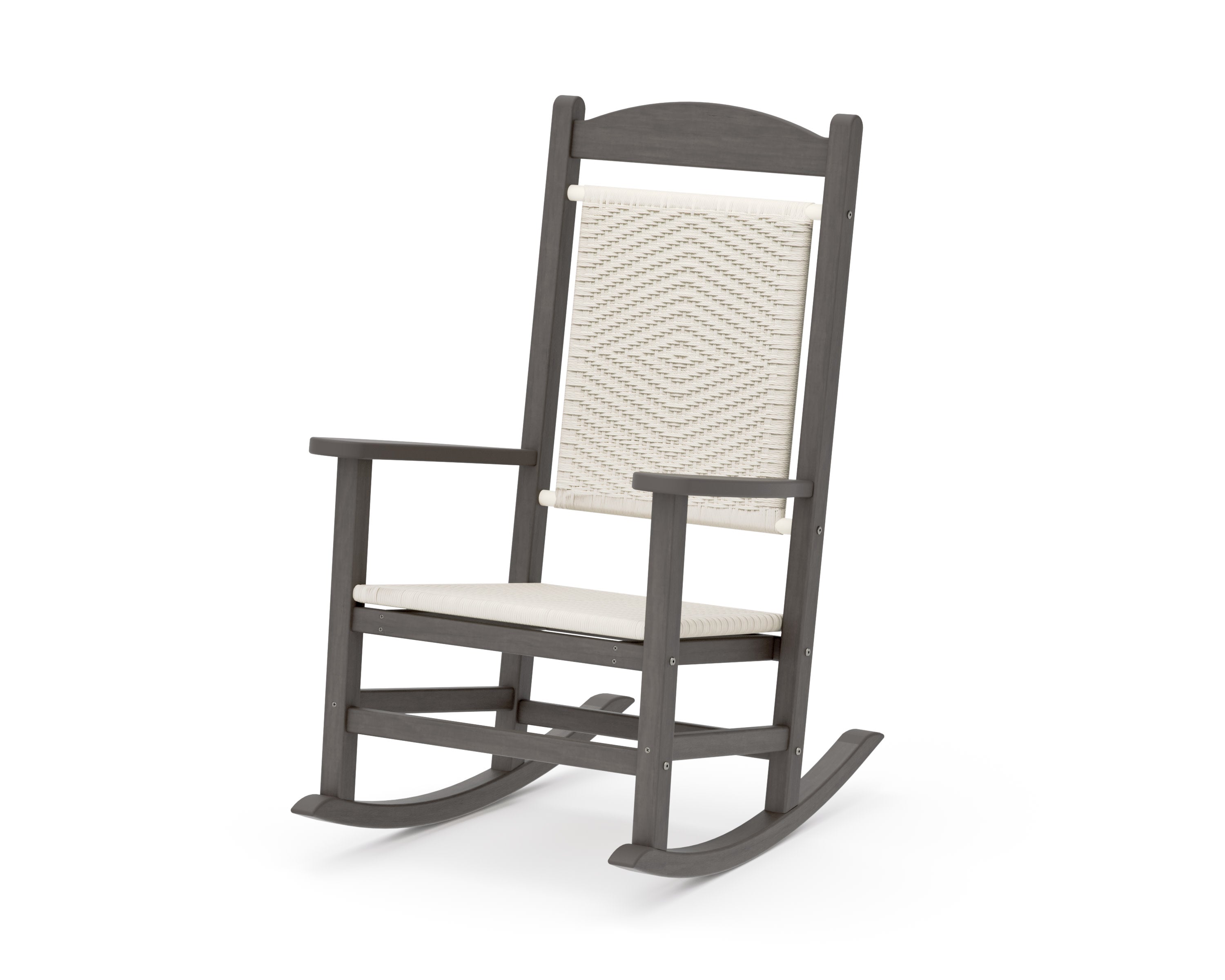Presidential Woven Rocking Chair in Driftwood / White Loom